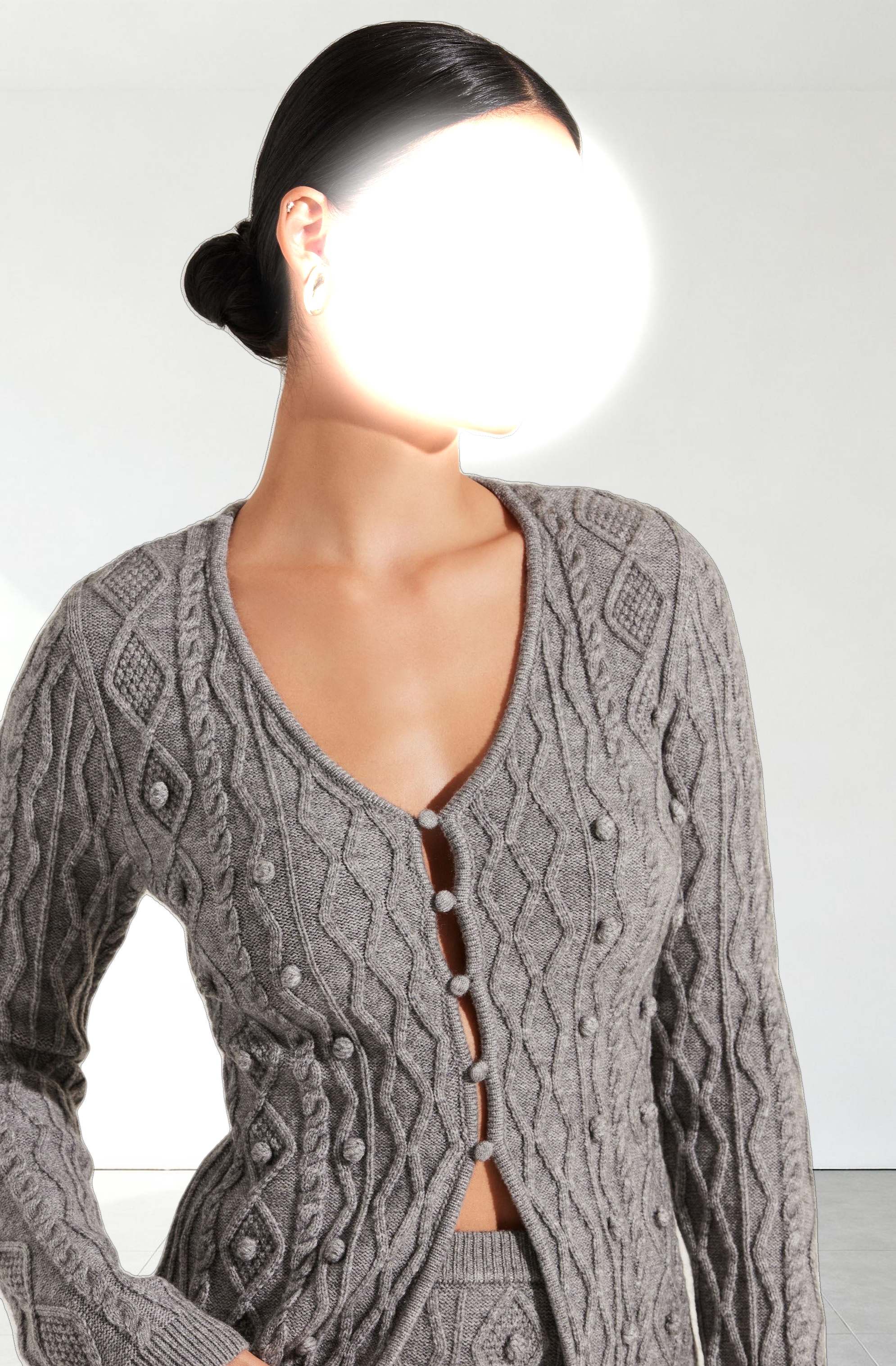 Argyle Knit Cardigan Sweater