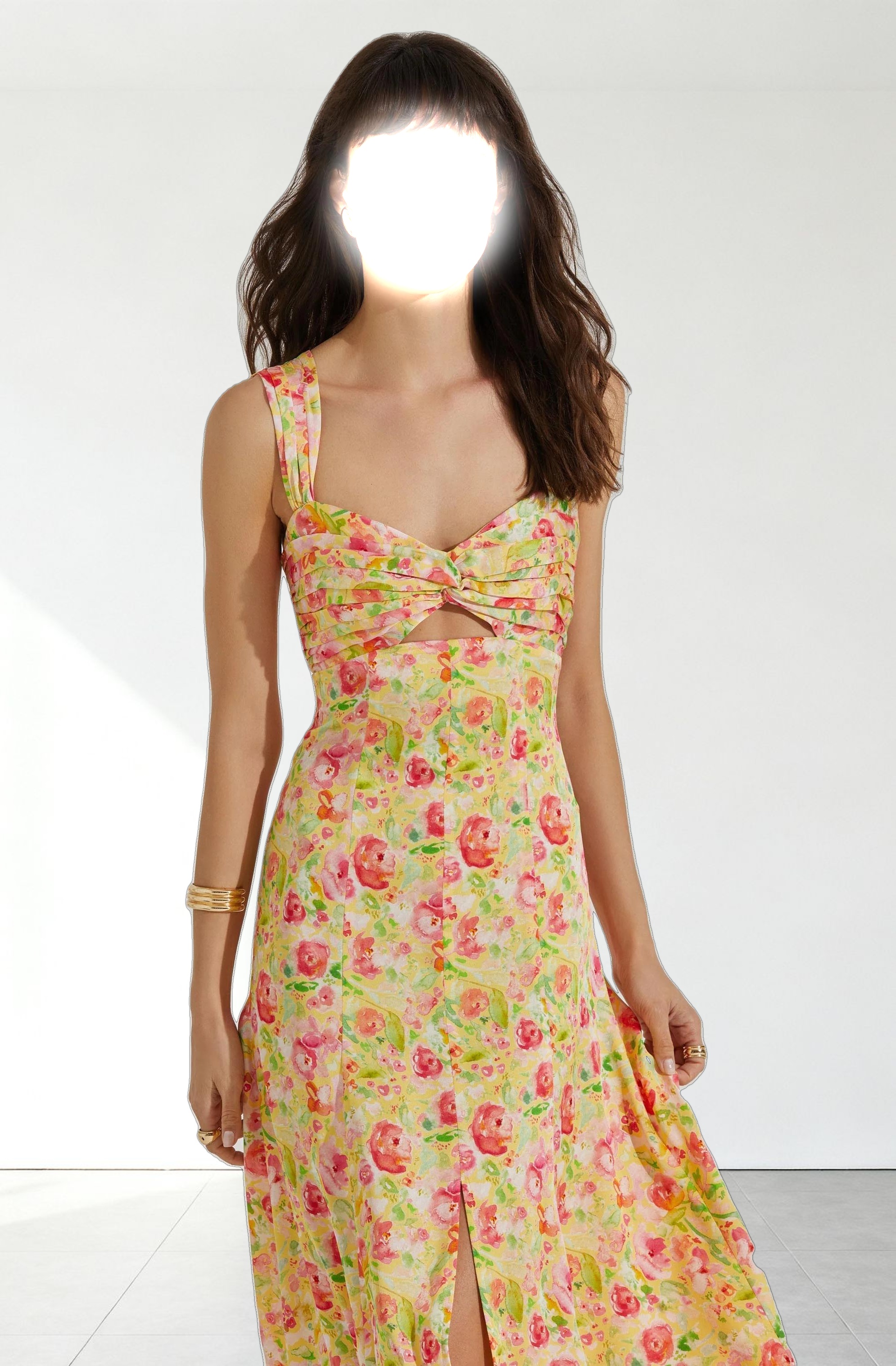 Twist Bust Midi Dress