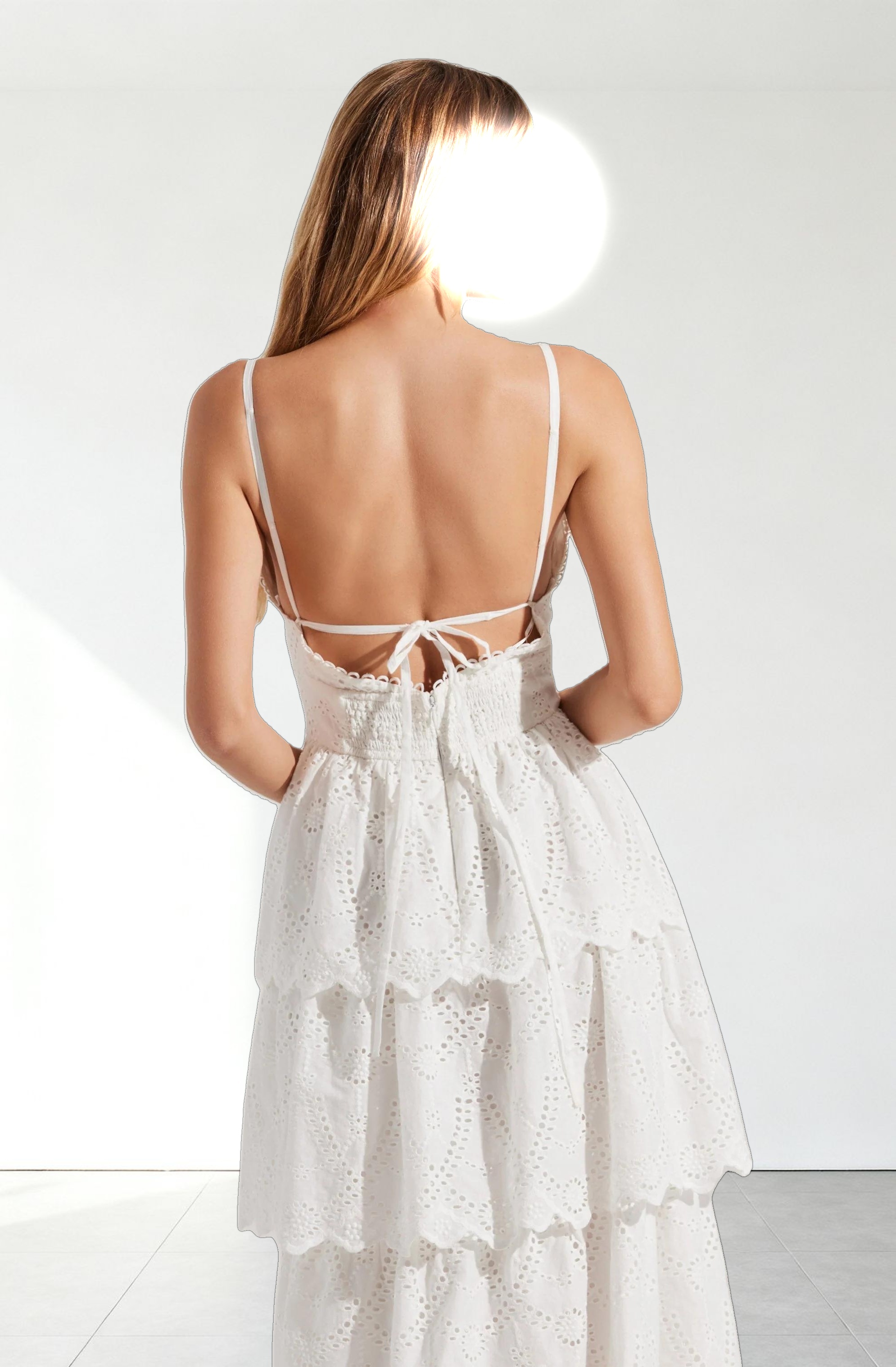 Faeryn Eyelet Tiered Maxi Dress