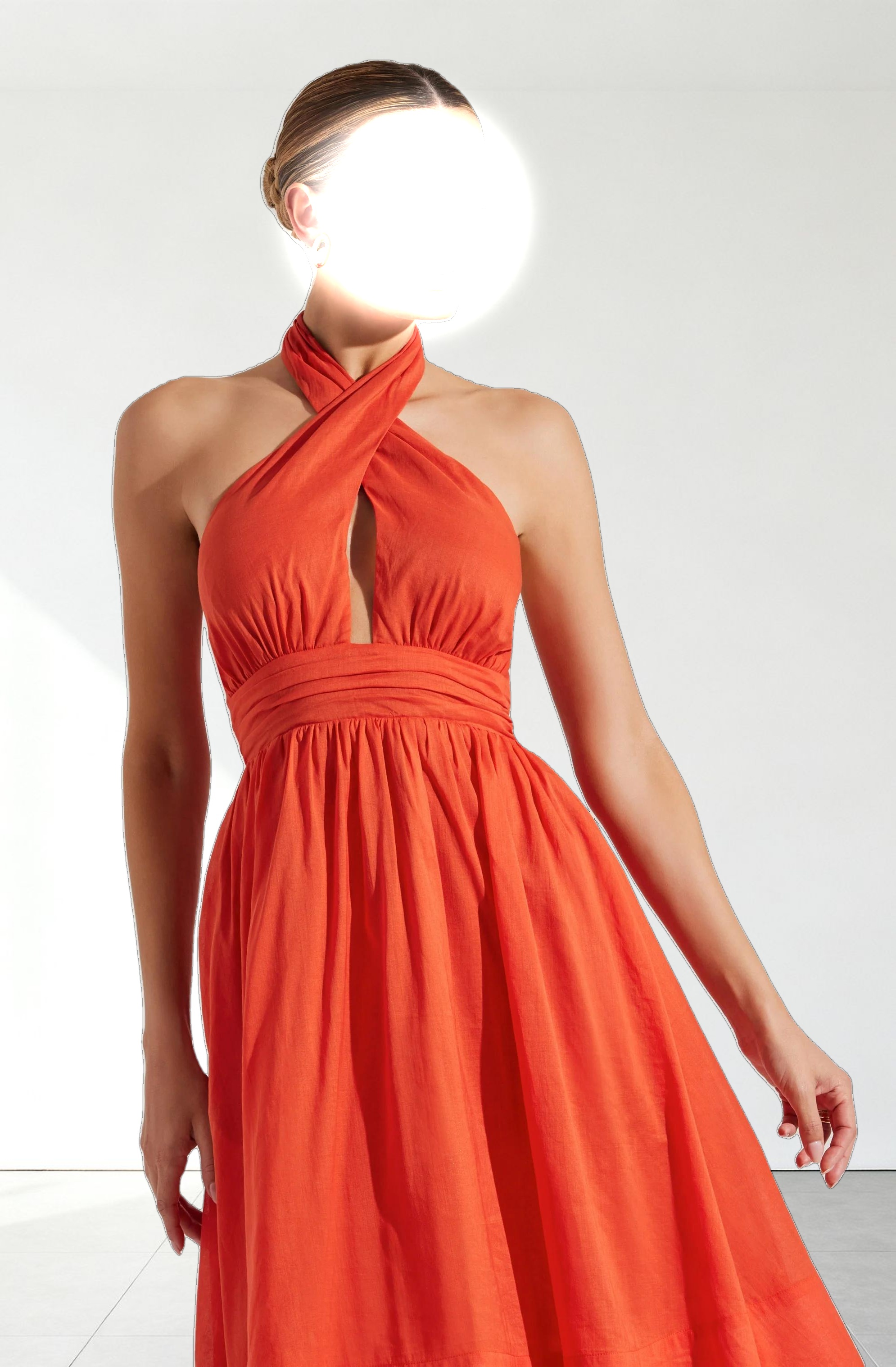 Kalia Crossover Halter Mini Dress