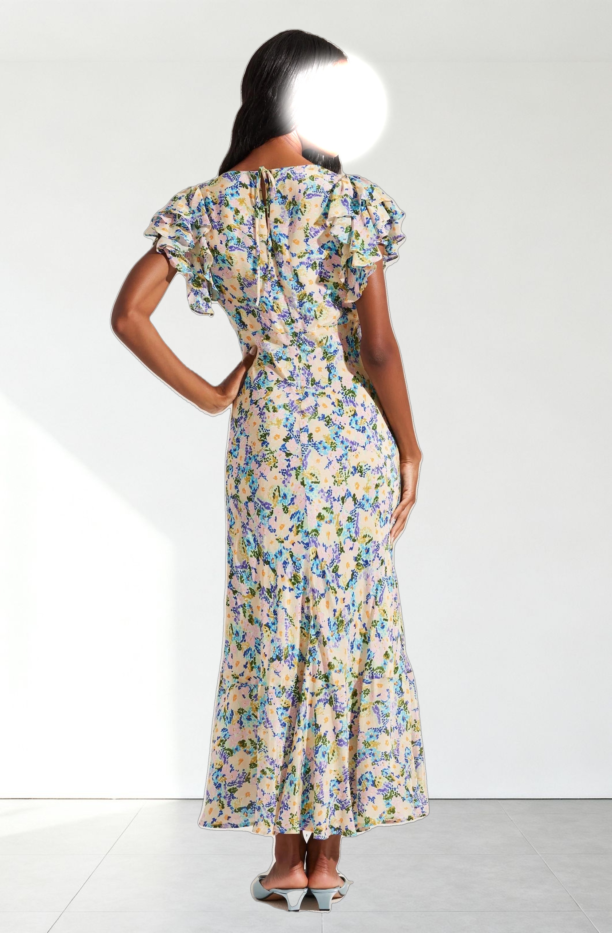 Celestine Floral Flutter Sleeve Midi Dress