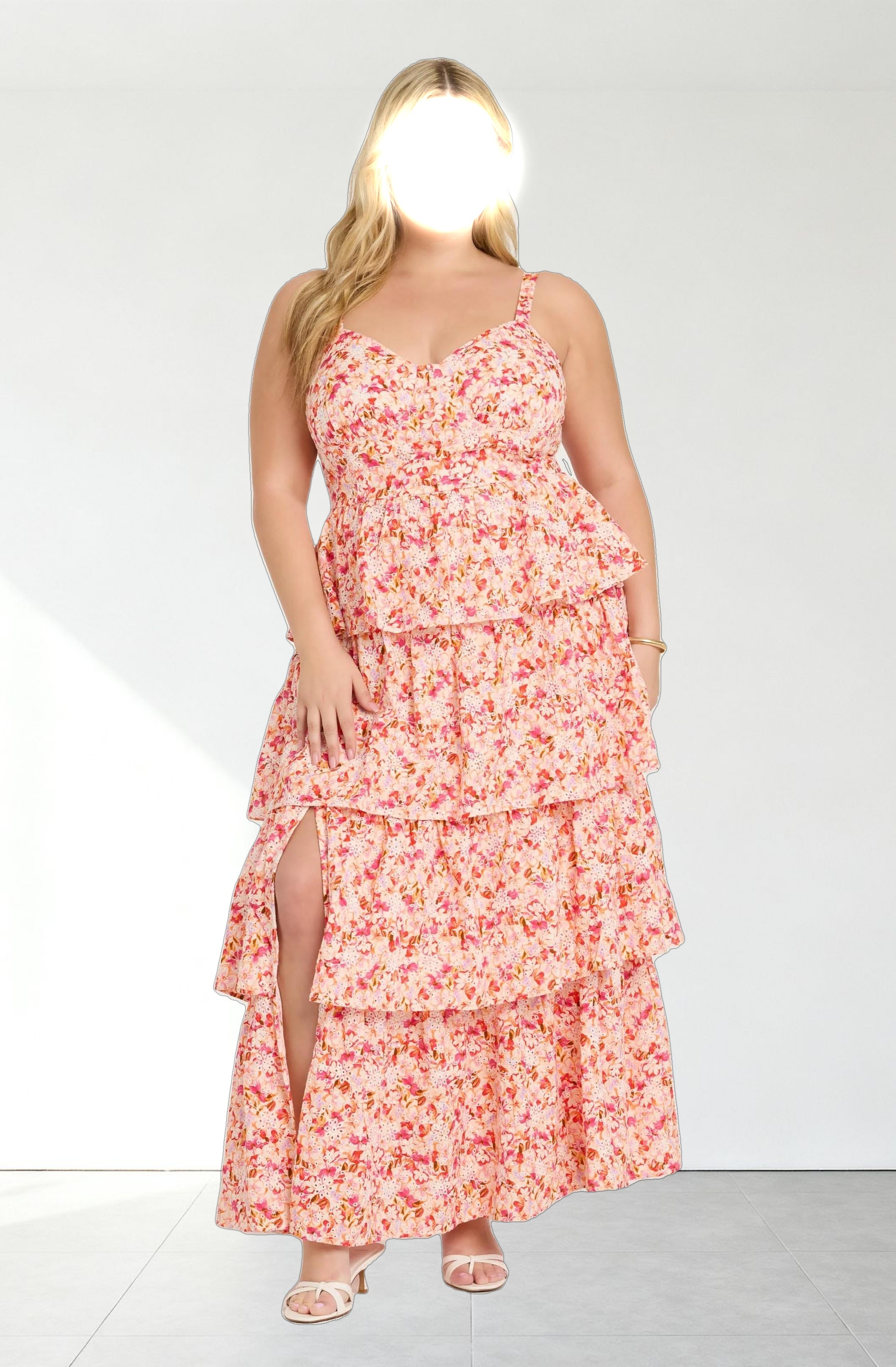 Midsummer Eyelet Tiered Maxi Dress
