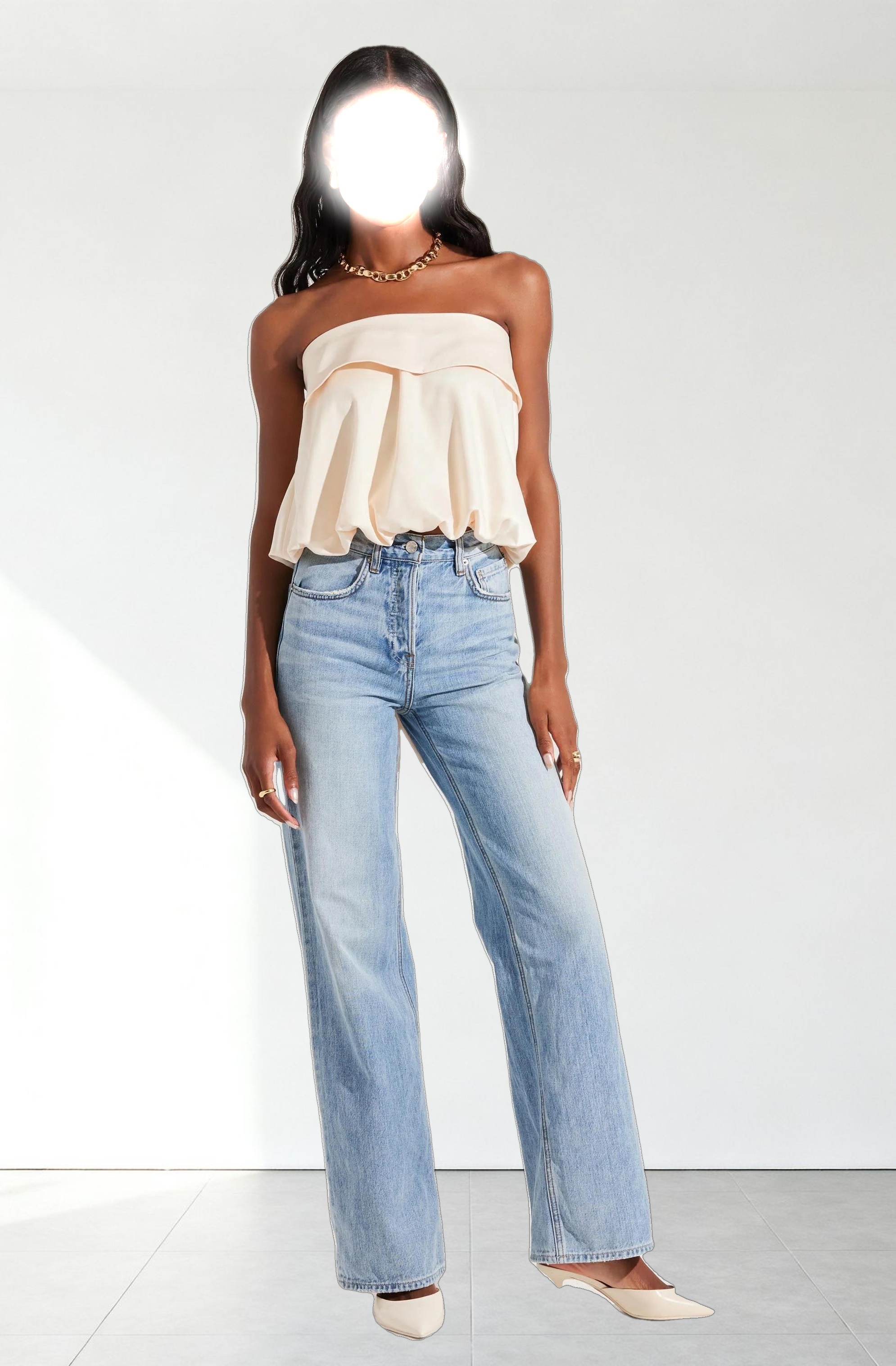 Khloe Strapless Bow Back Top
