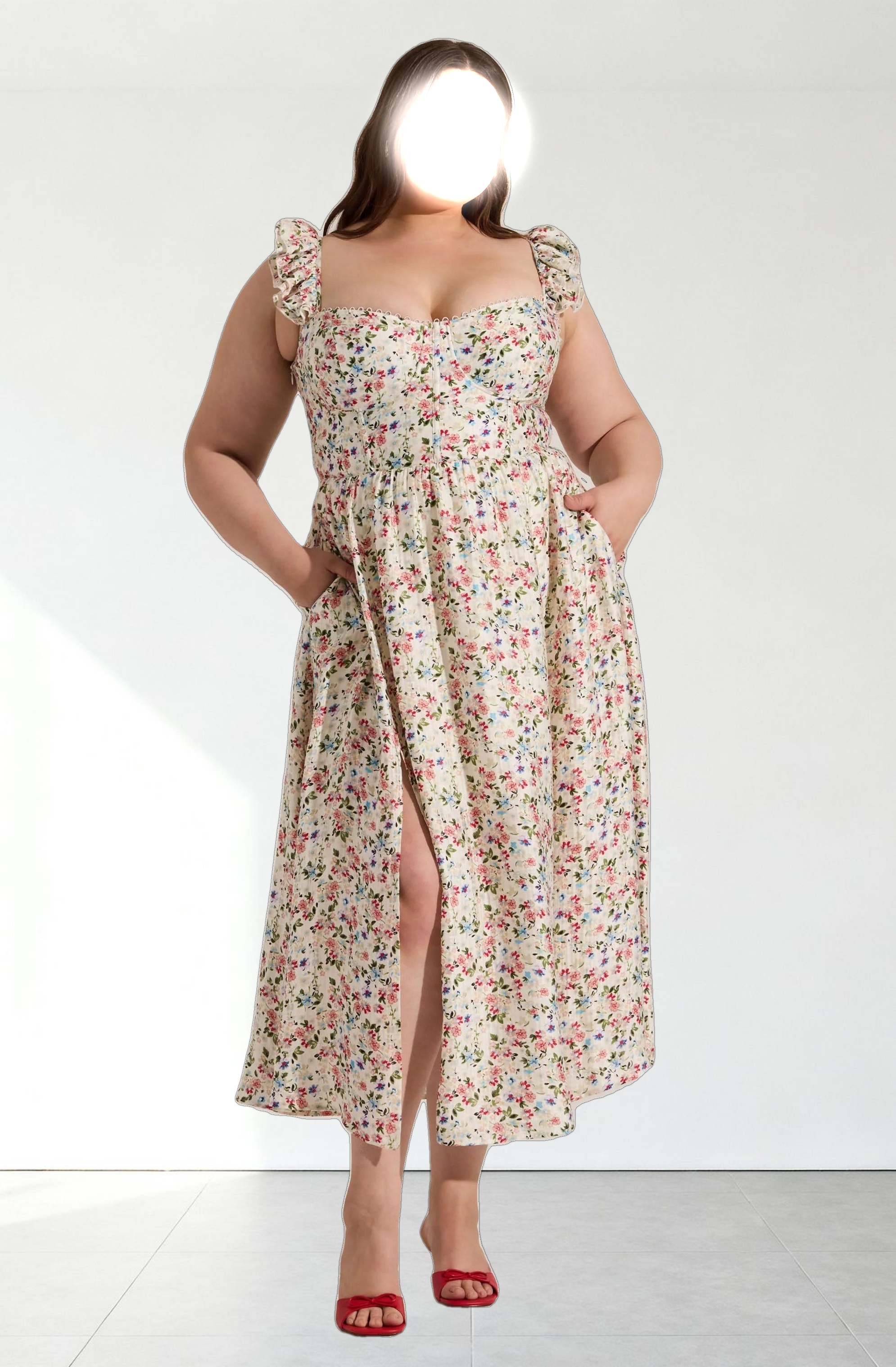Wedelia Floral Bustier Midi Dress
