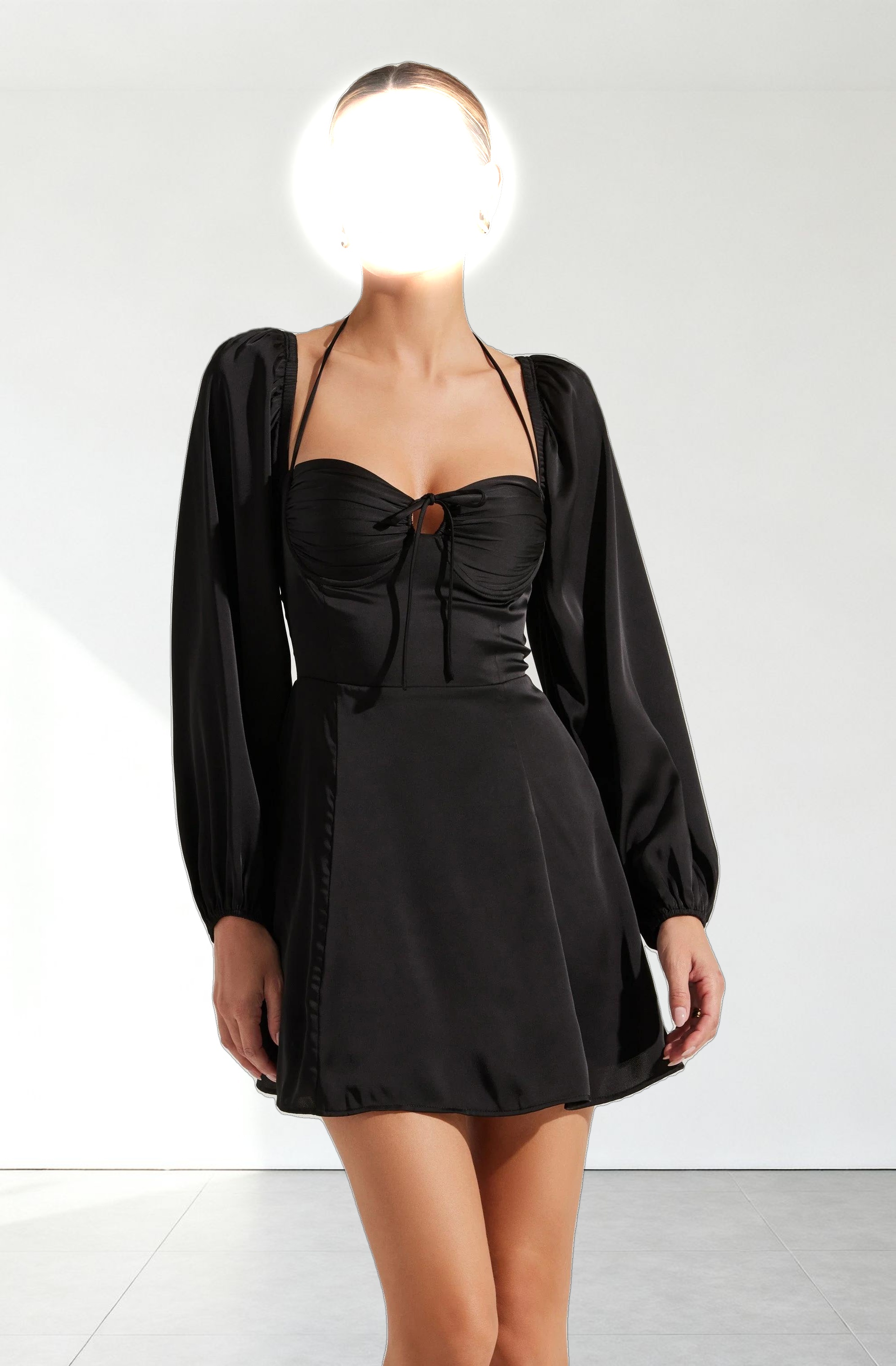 Vivian Satin Halter Mini Dress