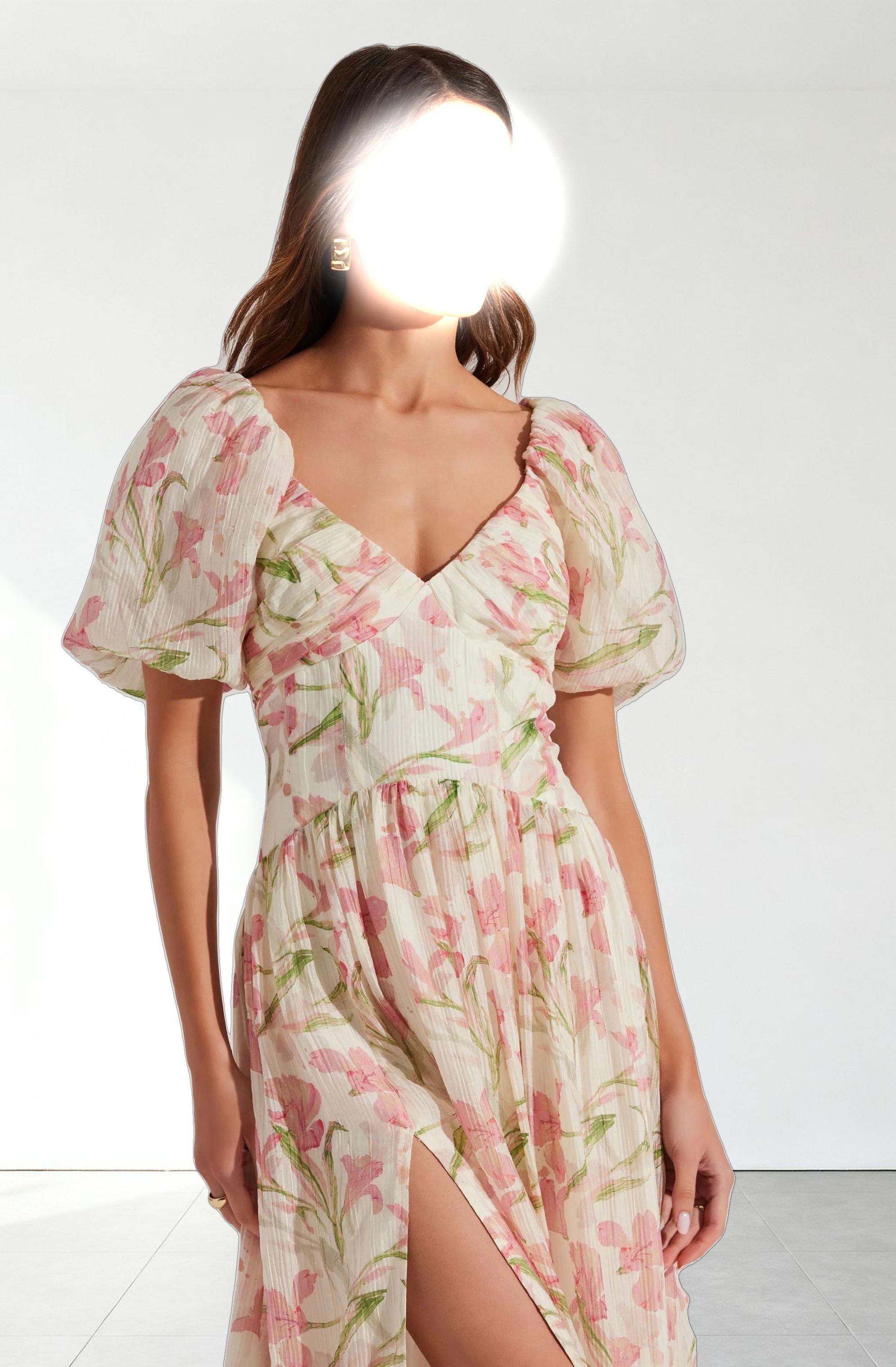 Sasilia Floral Puff Sleeve Dress