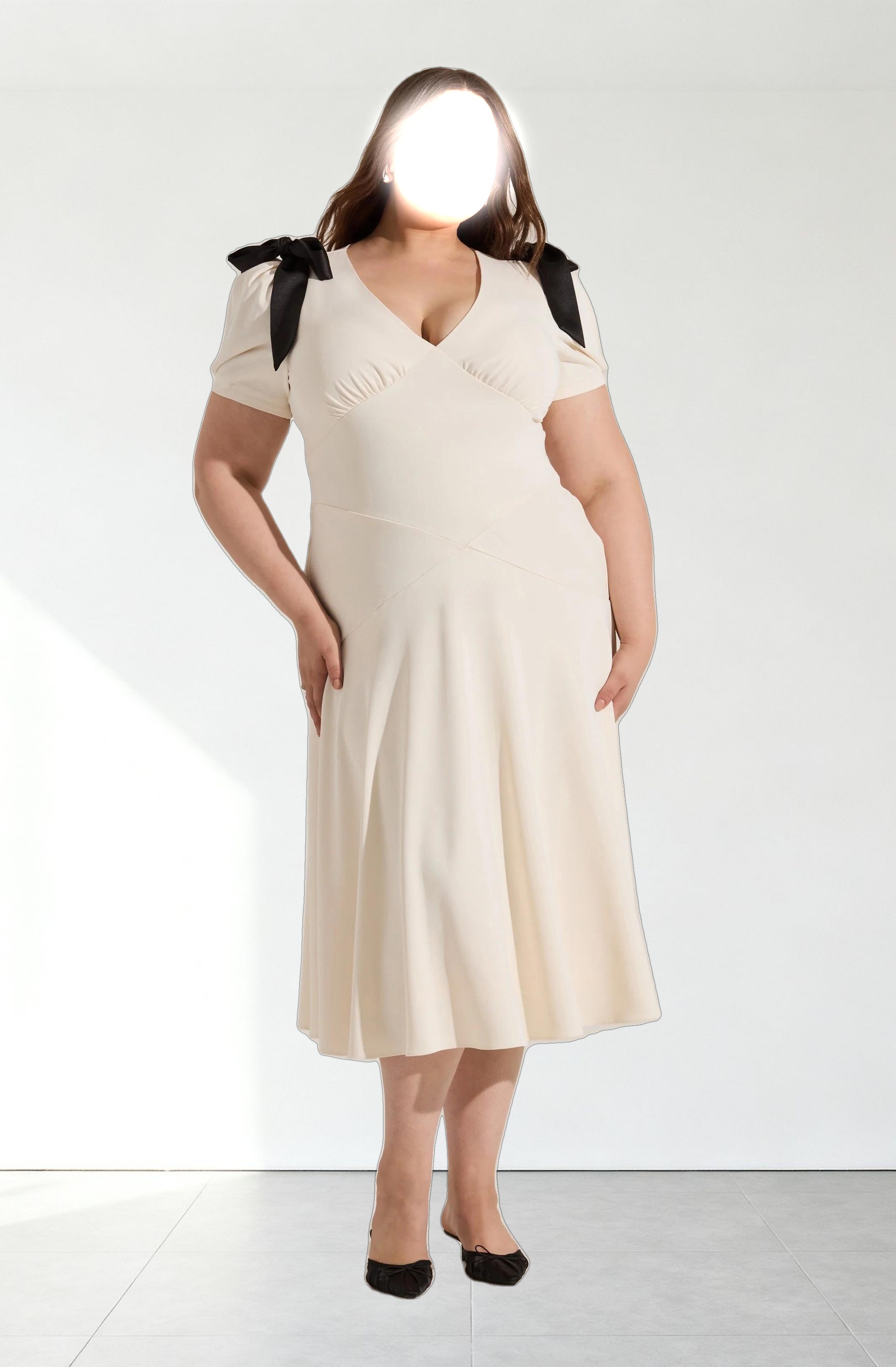 Ciela Bow Puff Sleeve Dress