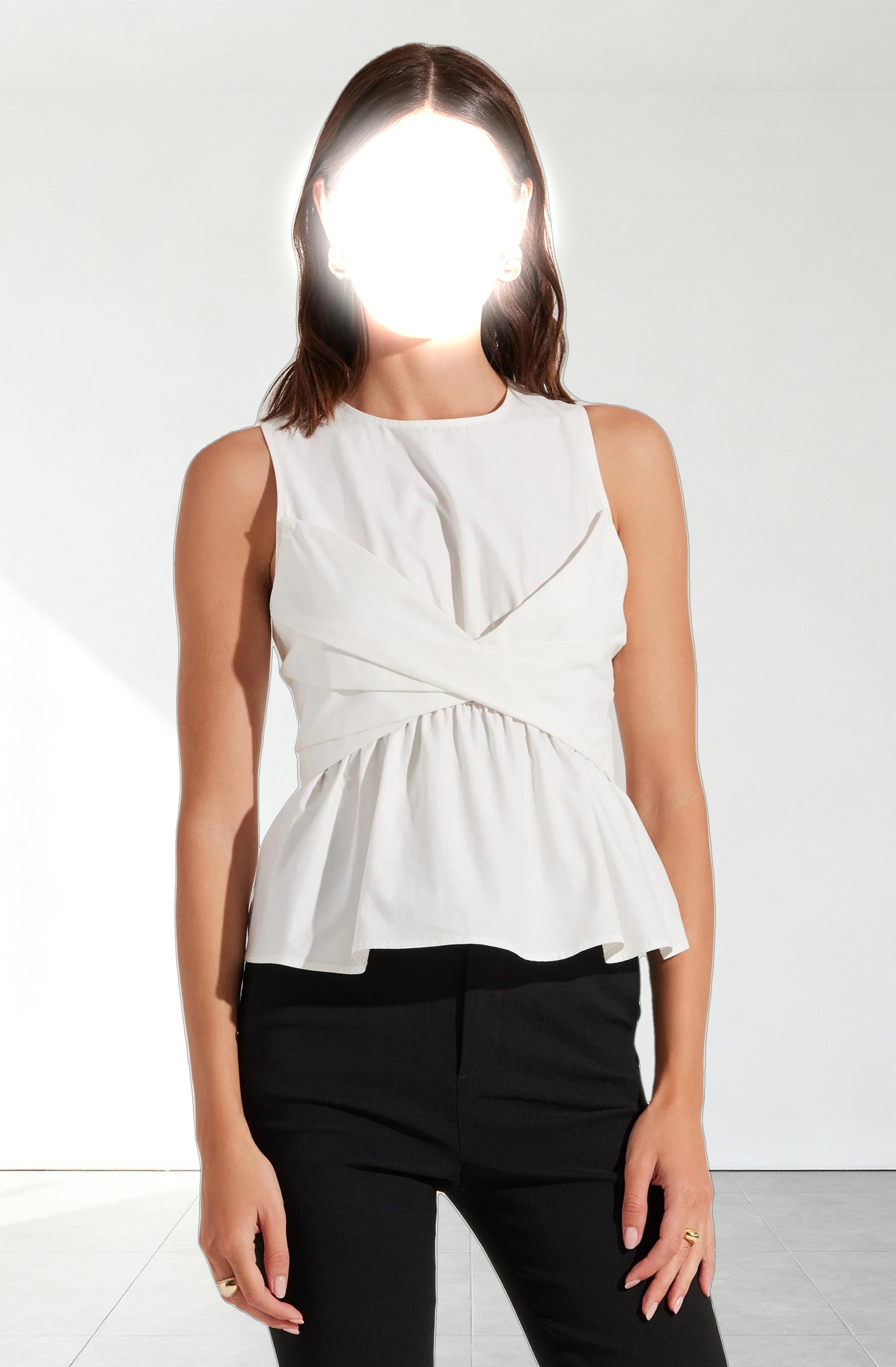 Isela Sleeveless Crossover Top