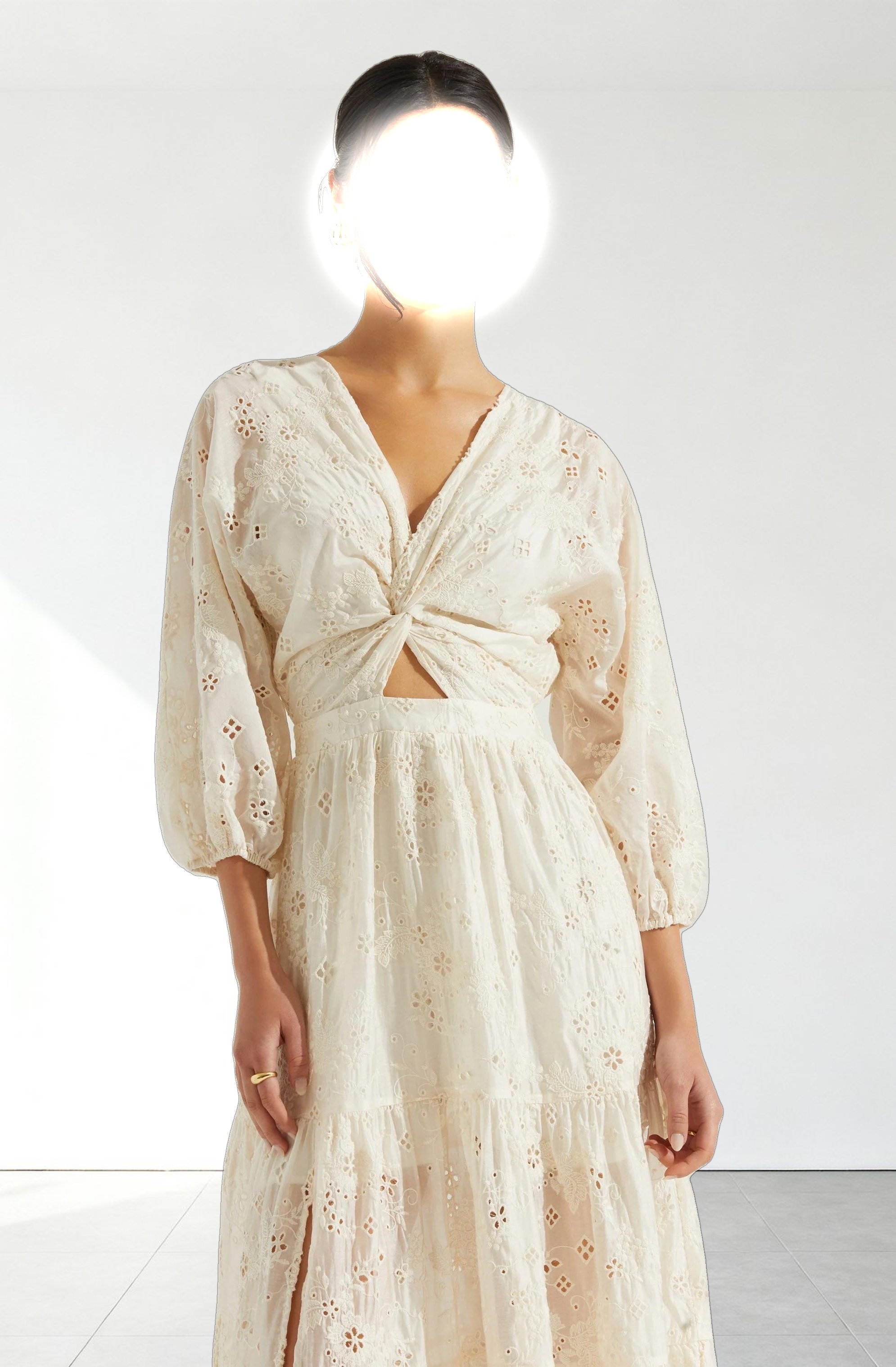 Jesalyn Floral Eyelet Maxi Dress