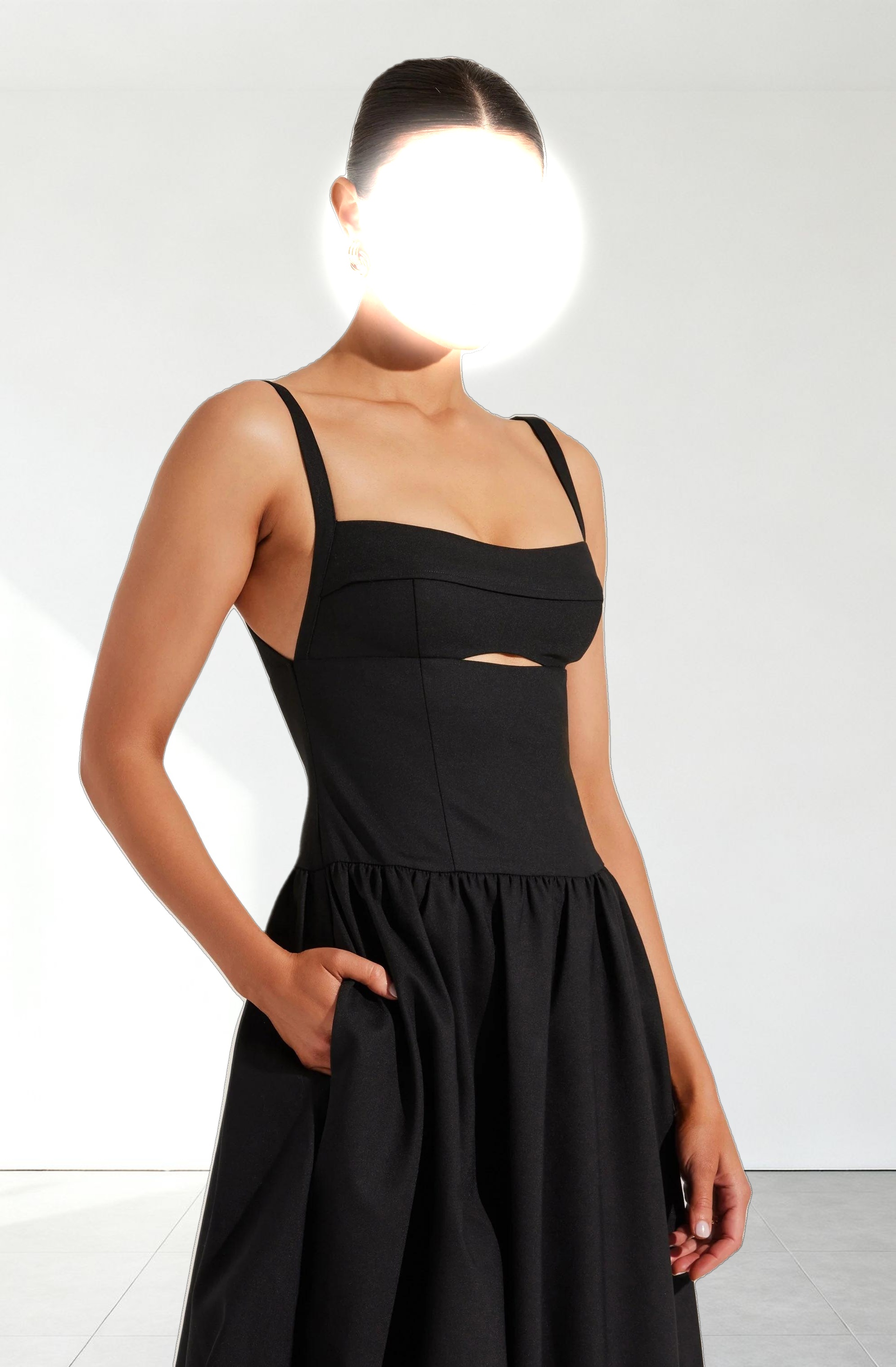 Jevi Sleeveless Bubble Midi Dress