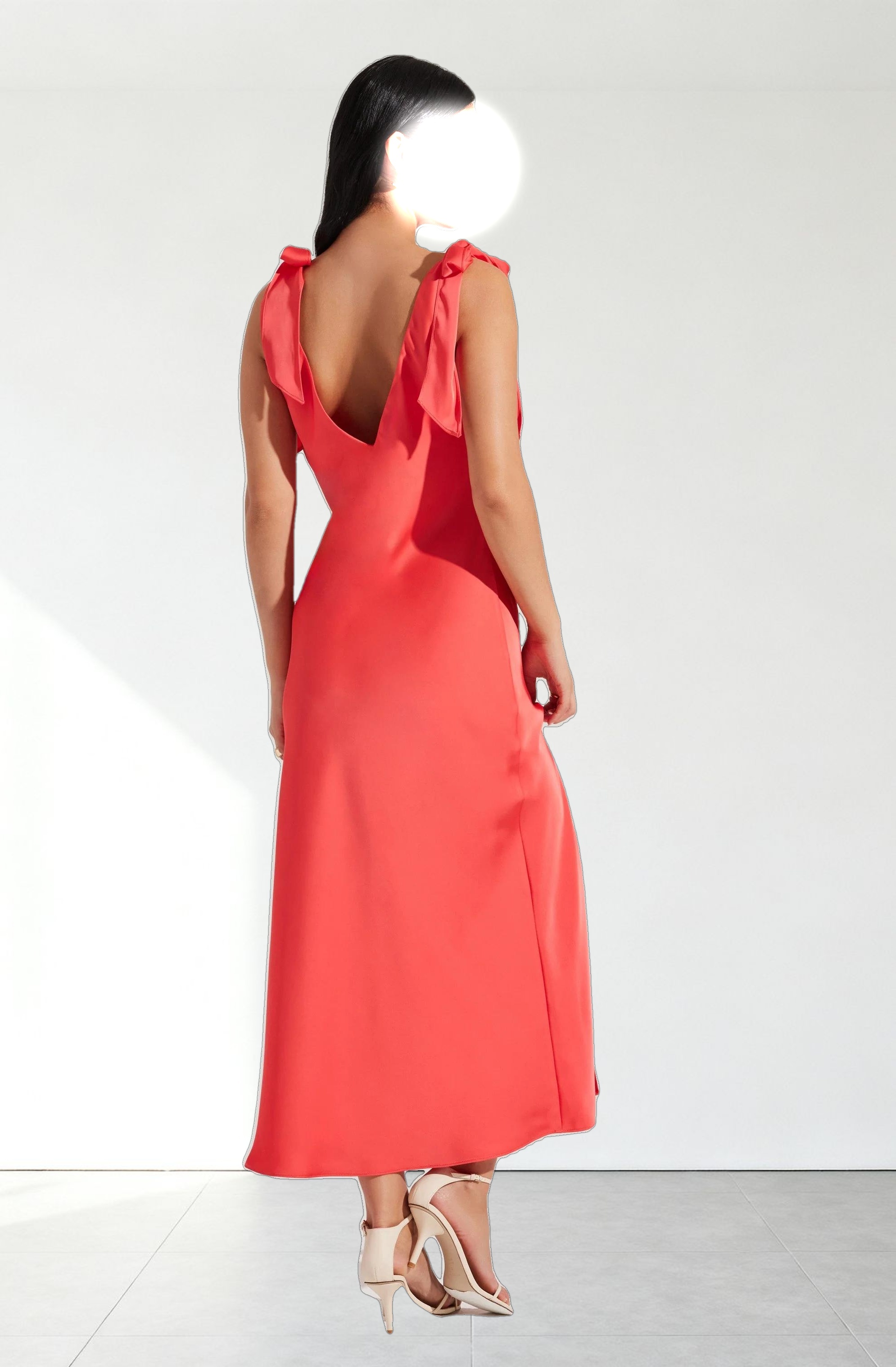 Allexina Satin Midi Dress