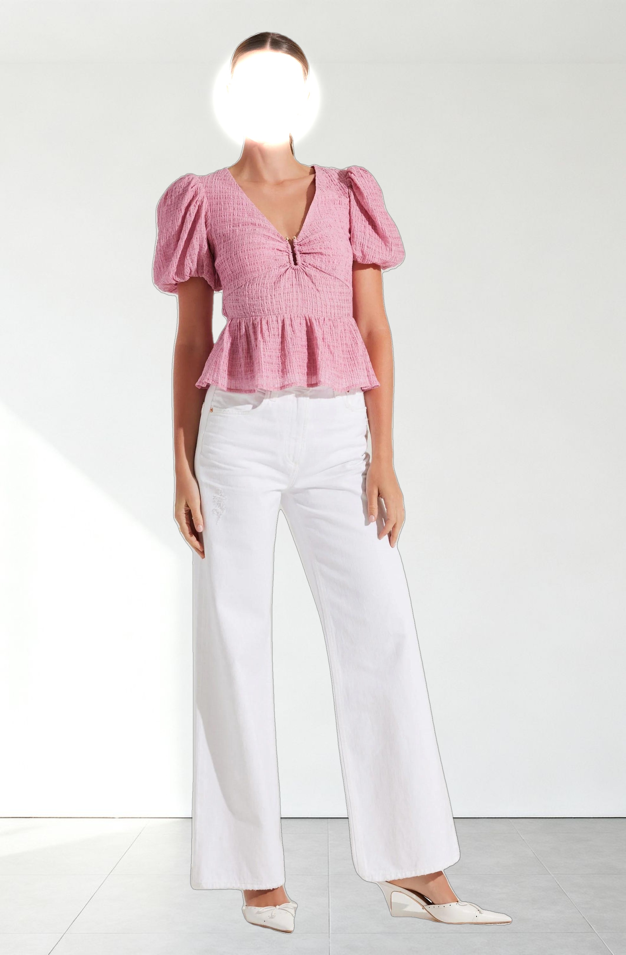 Mylah Puff Sleeve Peplum Top