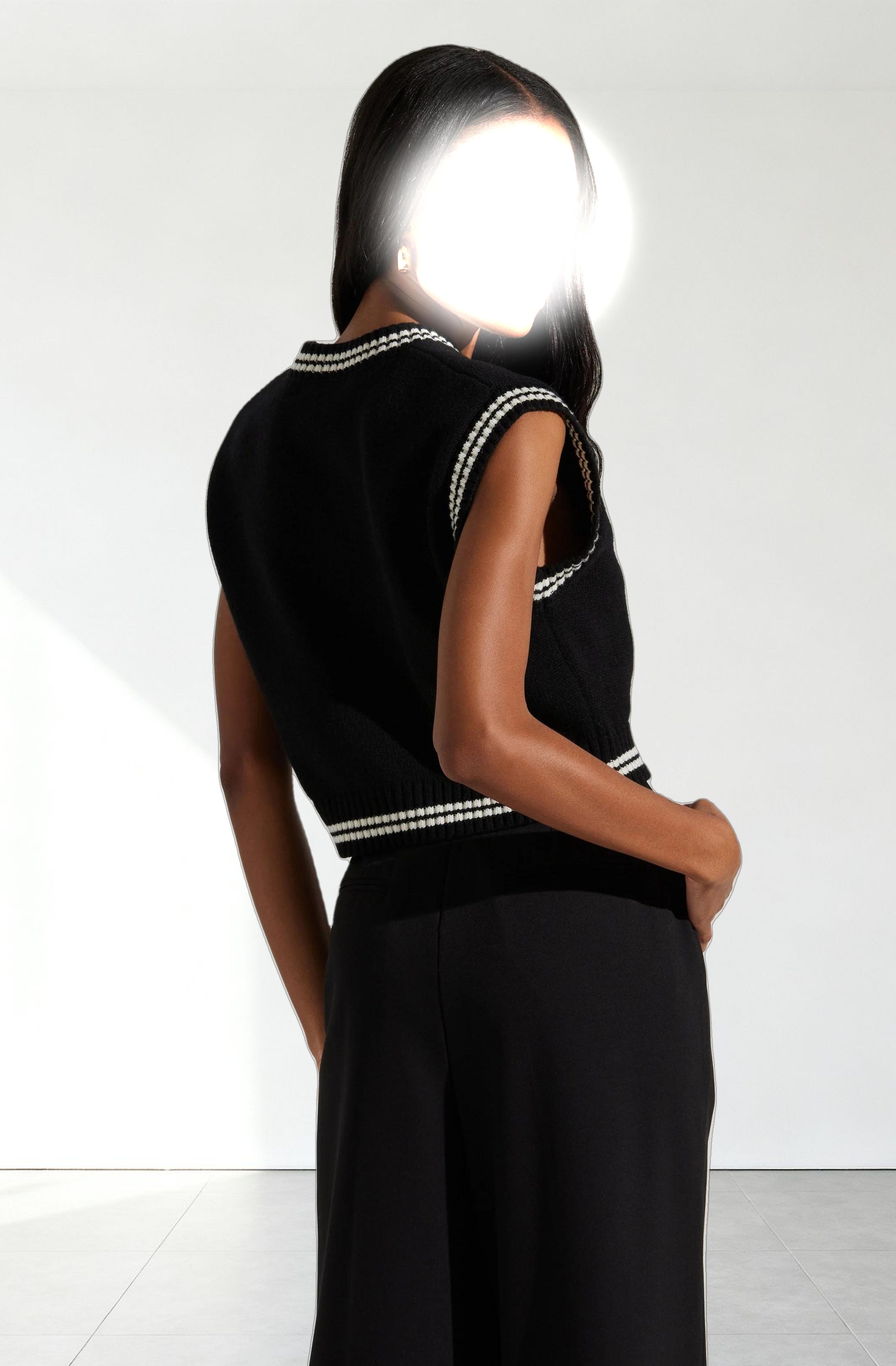 Kirby V-Neck Cropped Sweater Vest