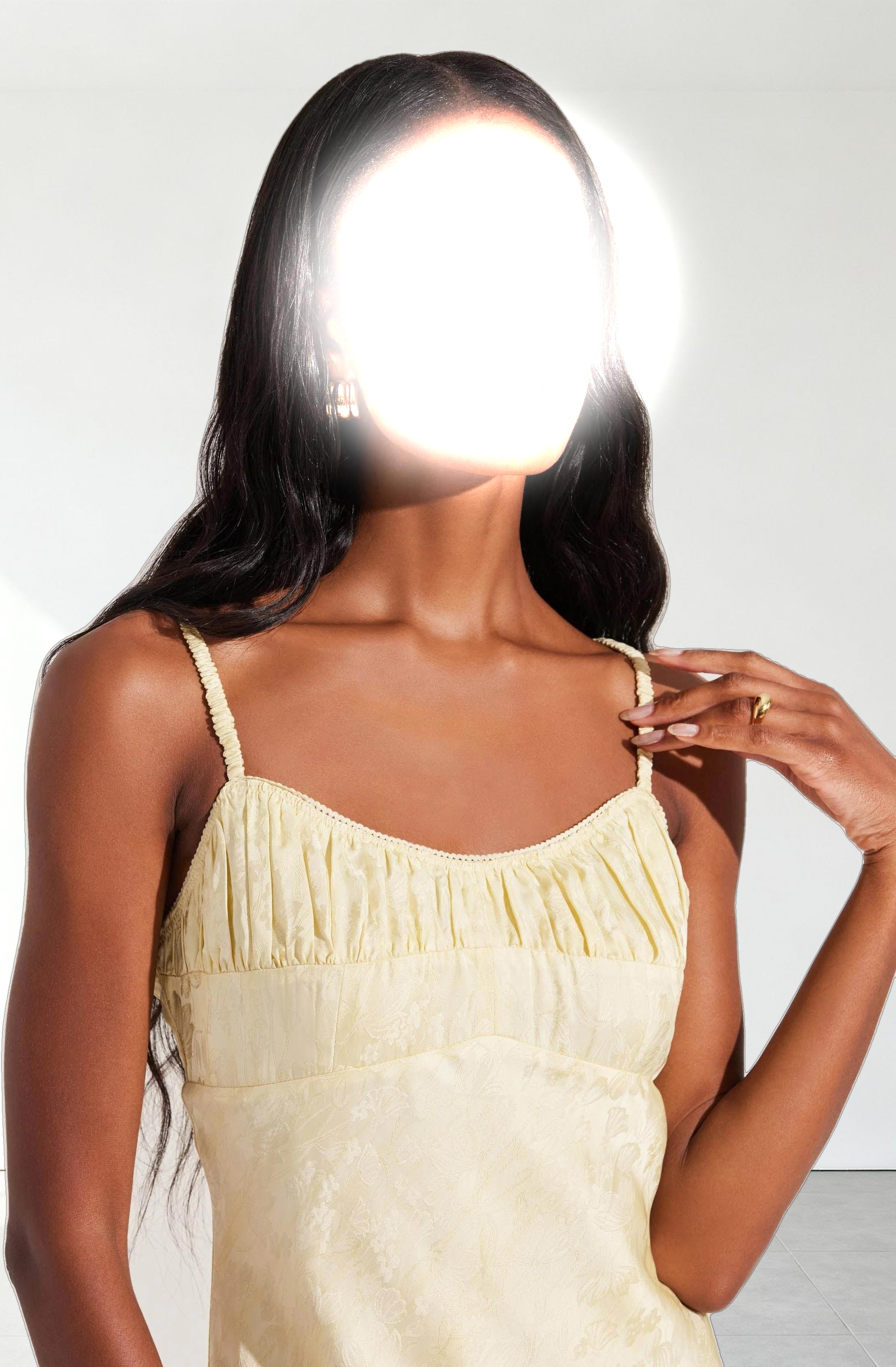 Kaiya Jacquard Satin Midi Dress