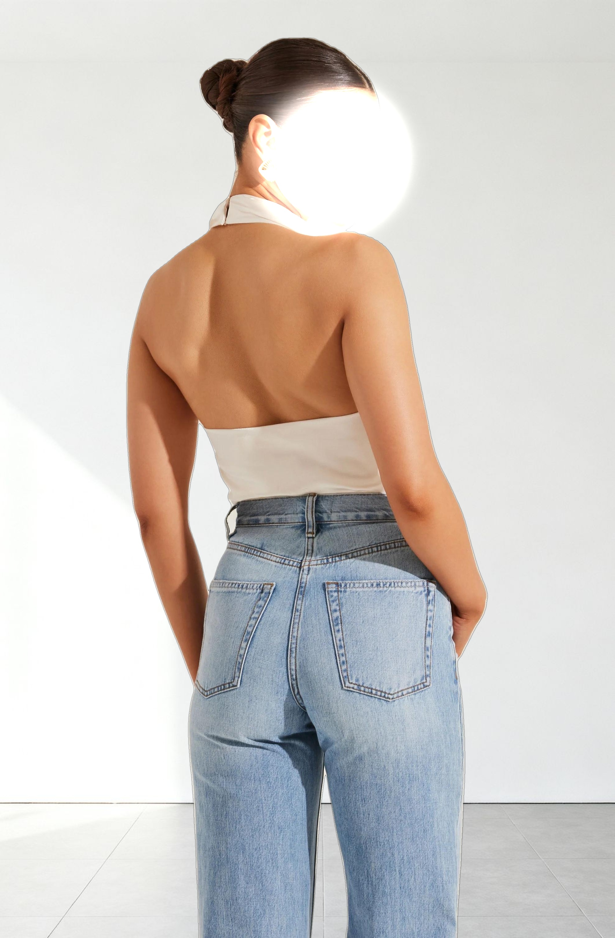 Draped Crossover Halter Top