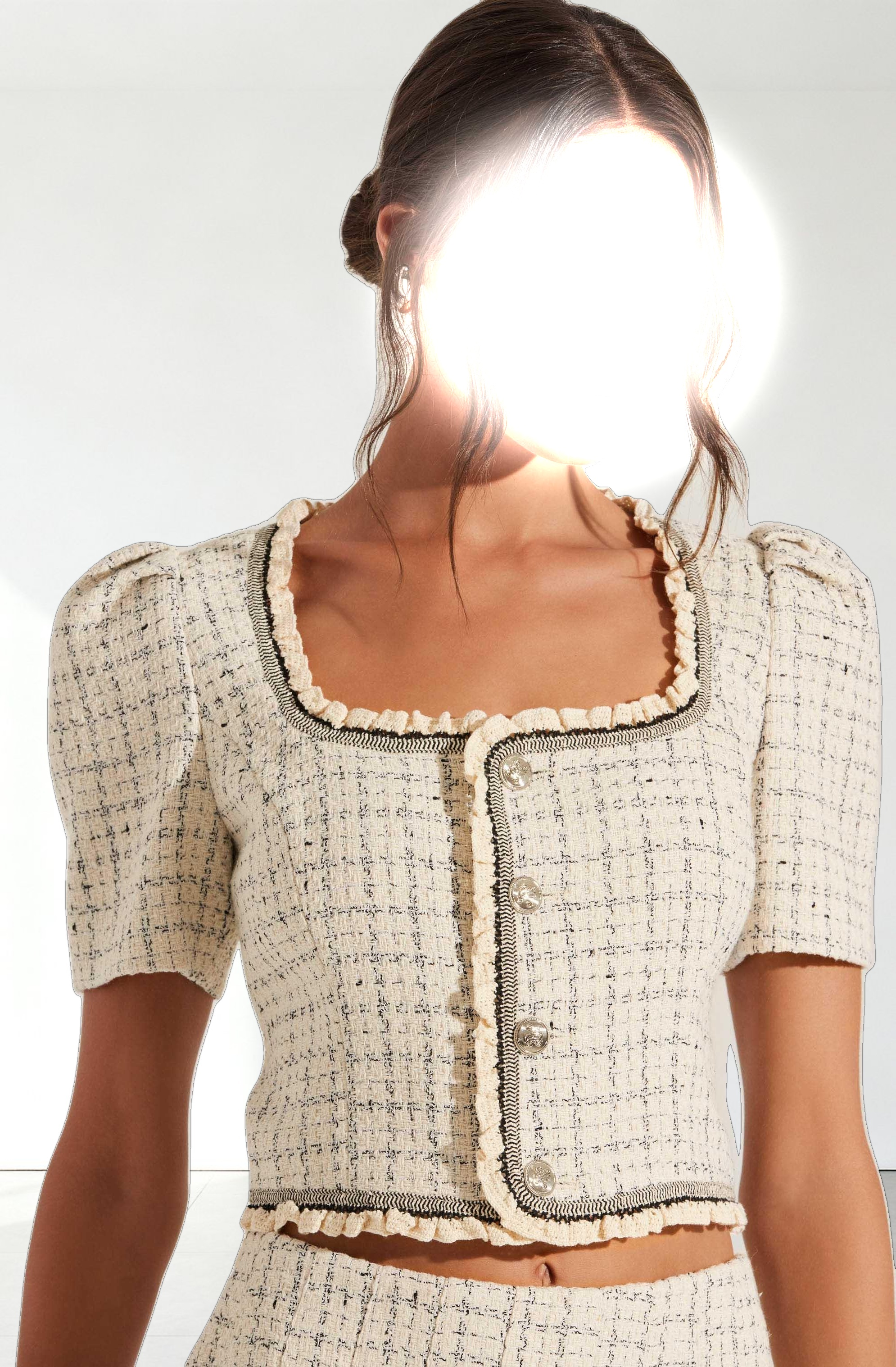 Zoela Contrast Trim Tweed Jacket