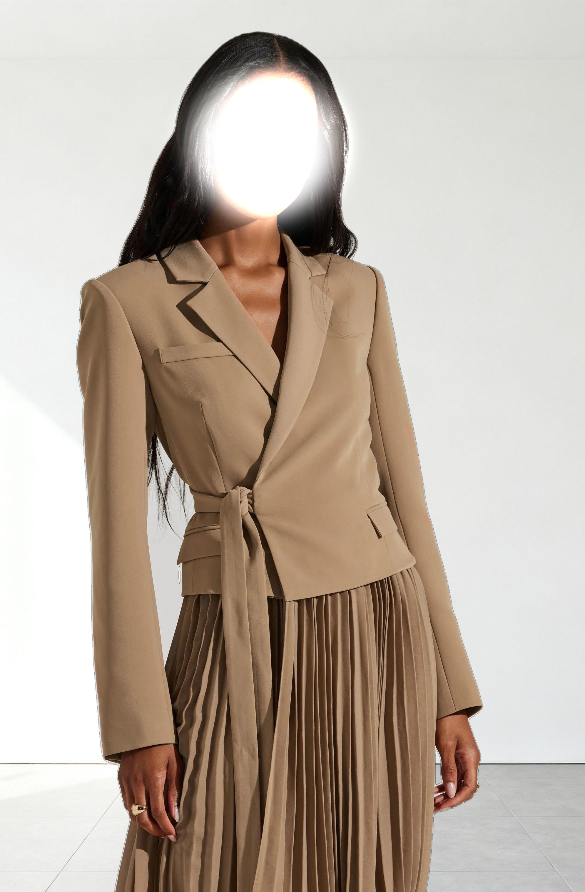 Sekani Mixed Media Wrap Dress