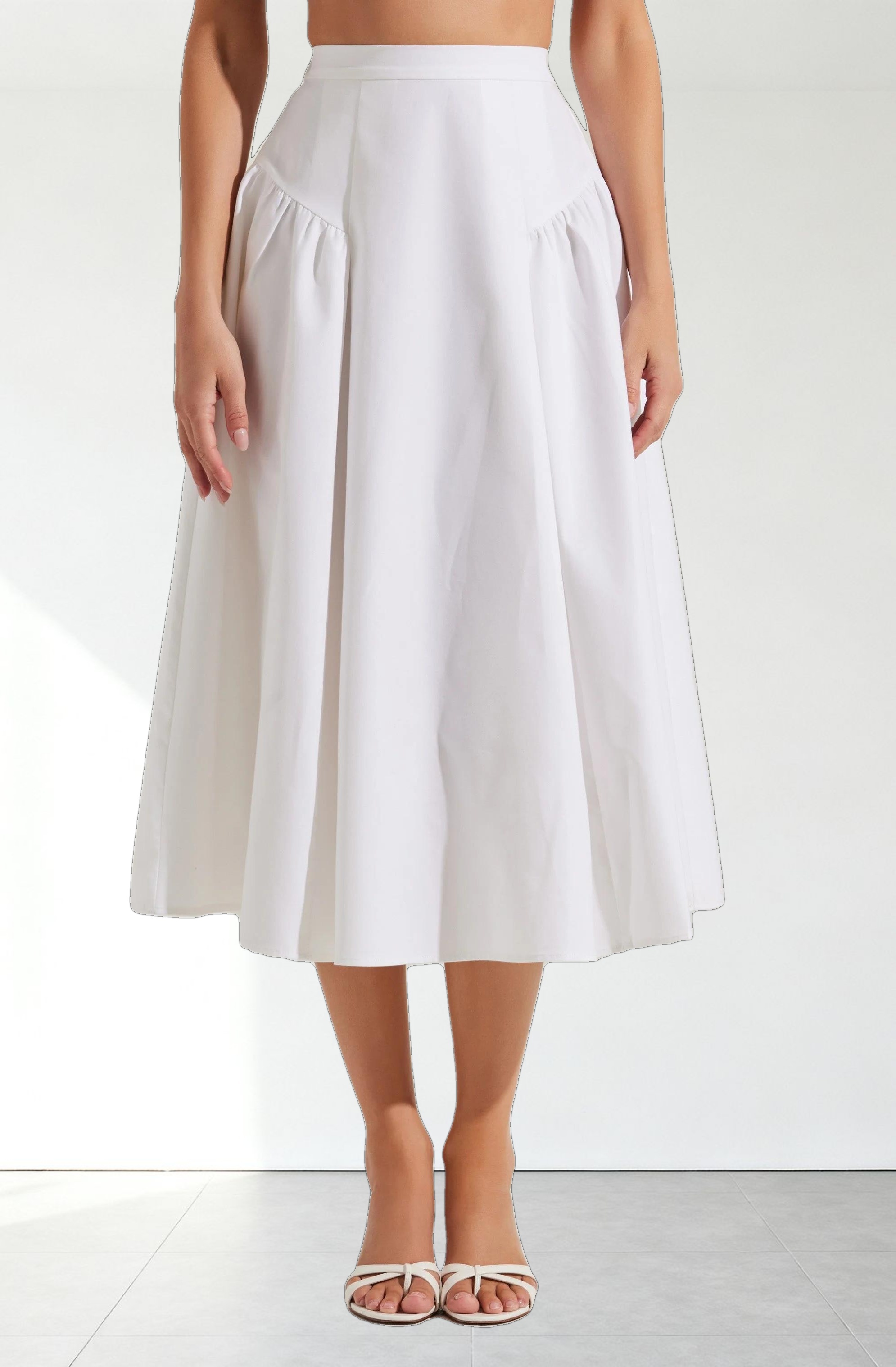 Laila Ruched Detail Midi Skirt