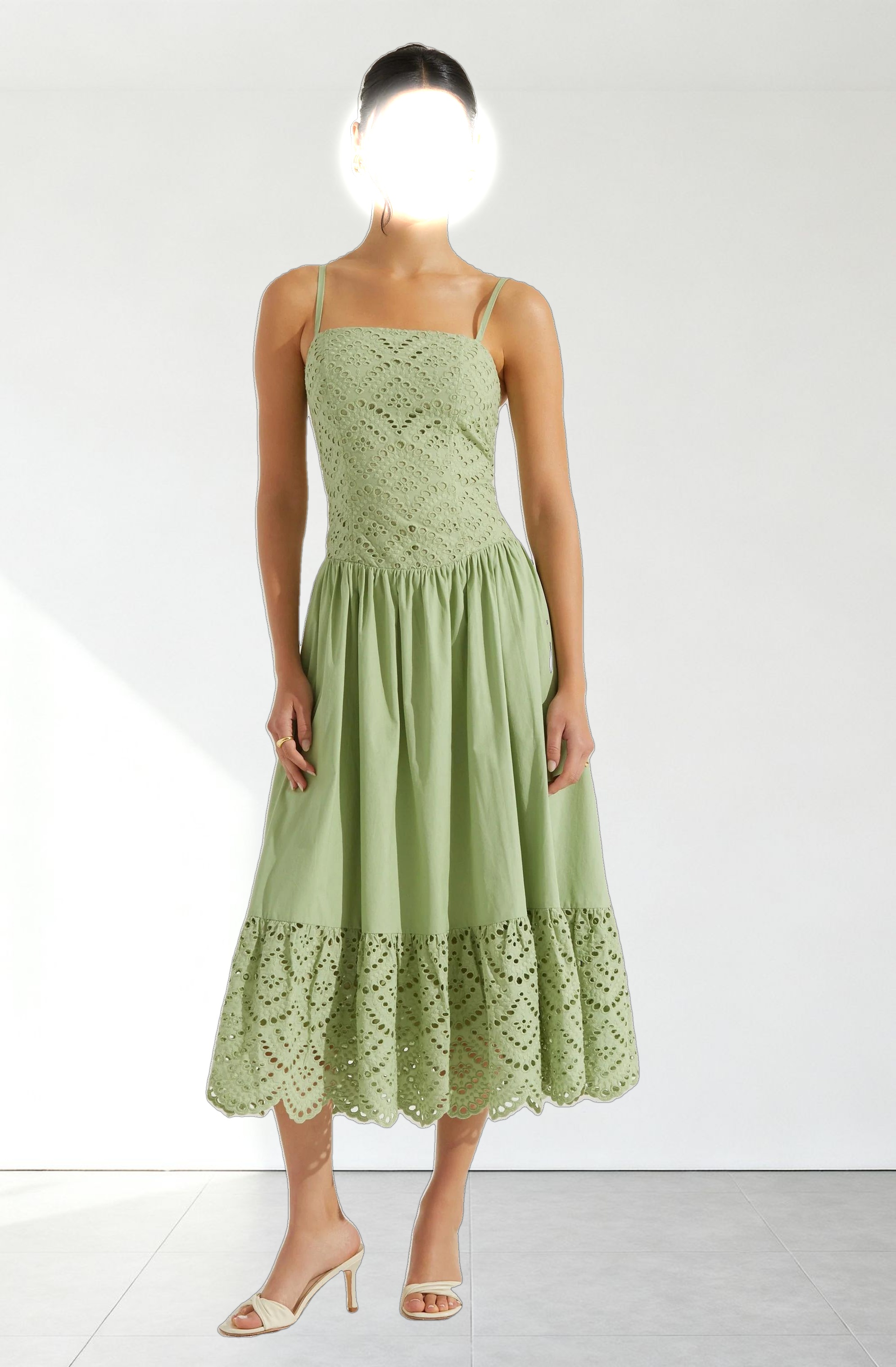 Nathalia Eyelet Midi Dress