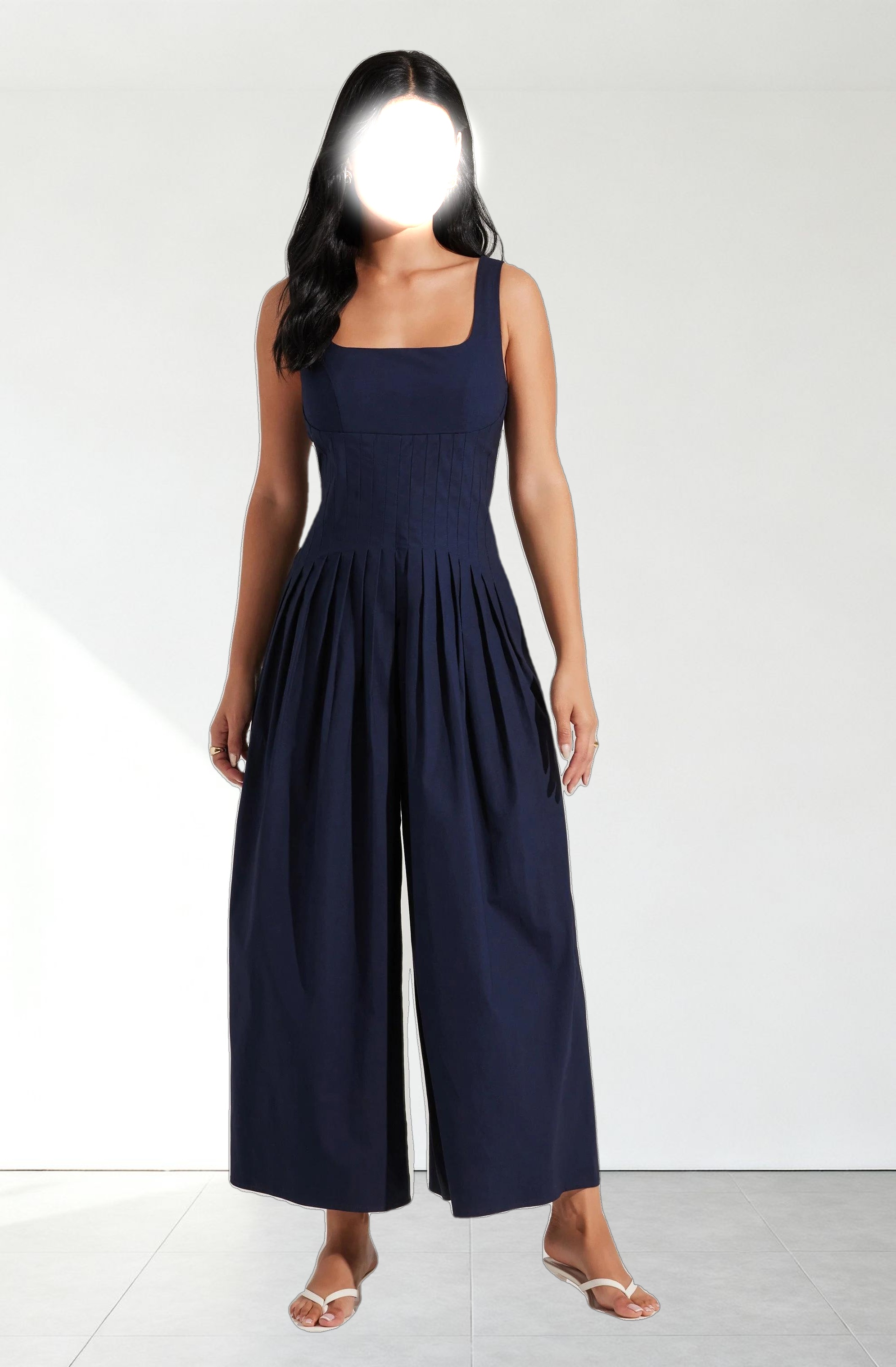 Aeryn Pleated Wide Leg Jumpsuit