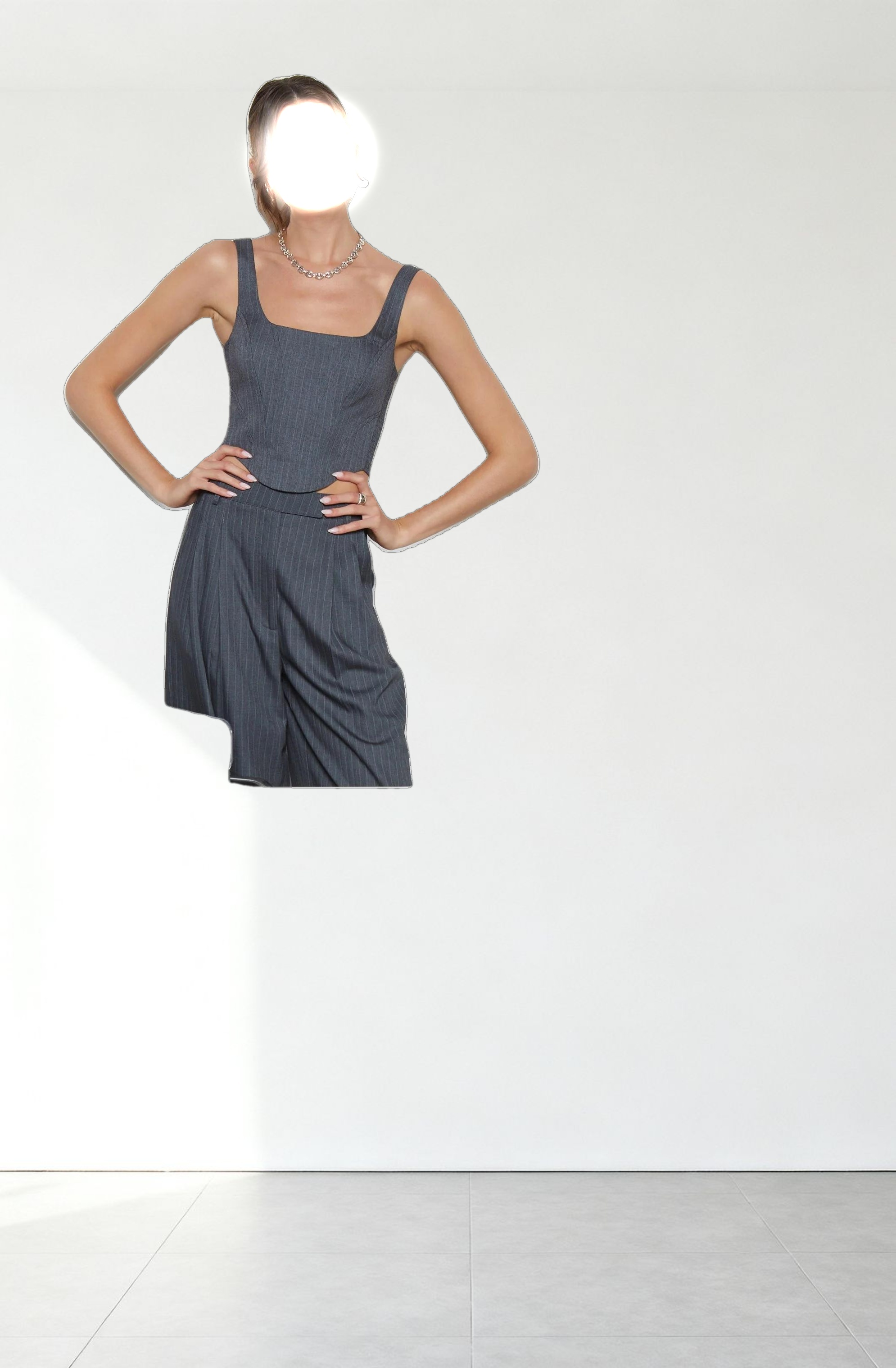 Nivia Pinstripe Corset Top