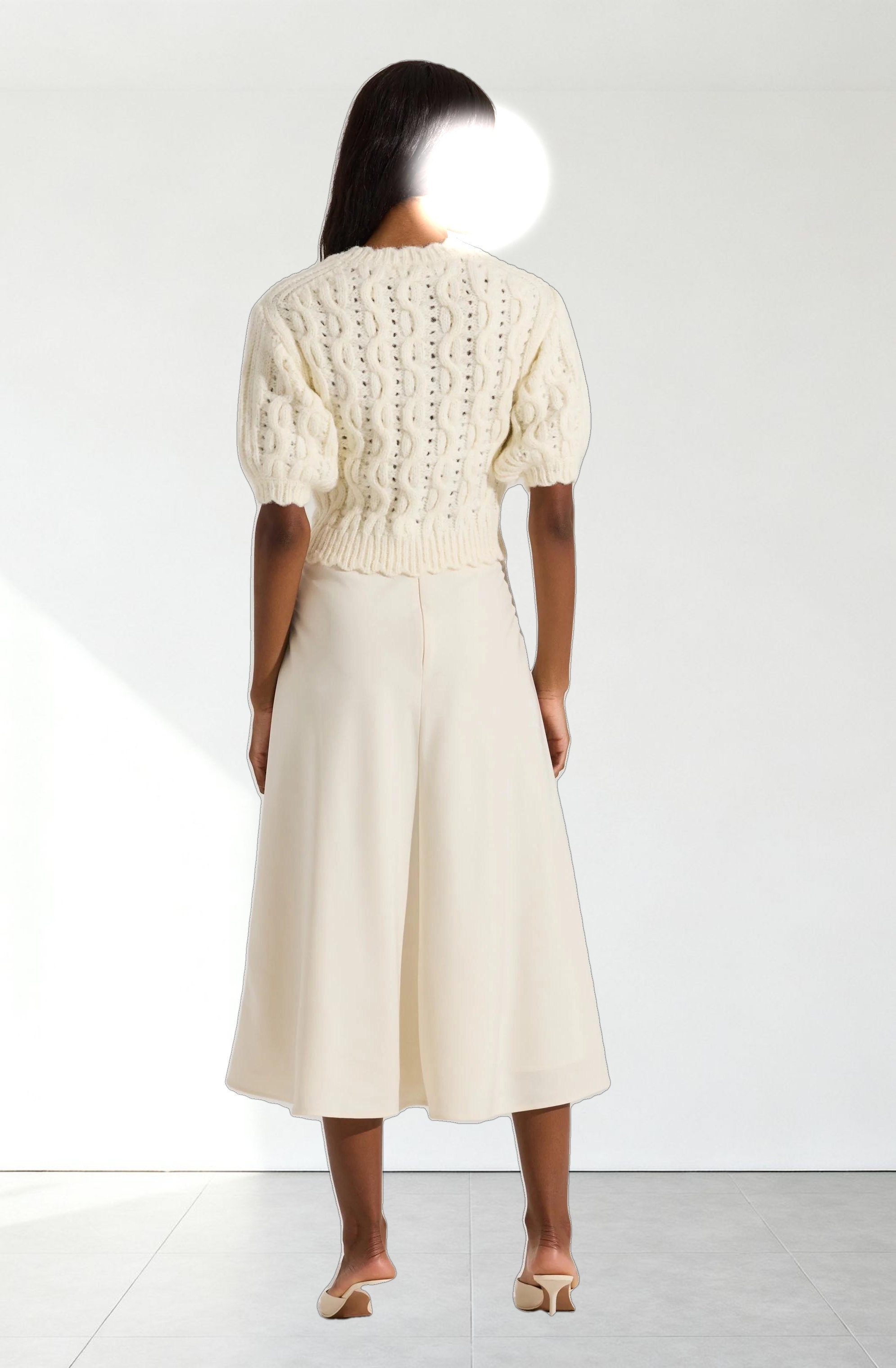 Bow Detail Cable Knit Cardigan