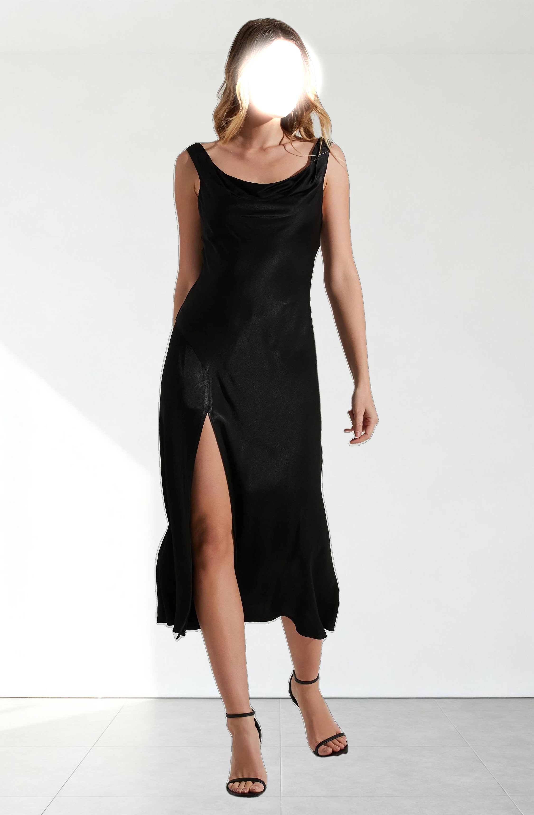 Cristella Satin Midi Dress