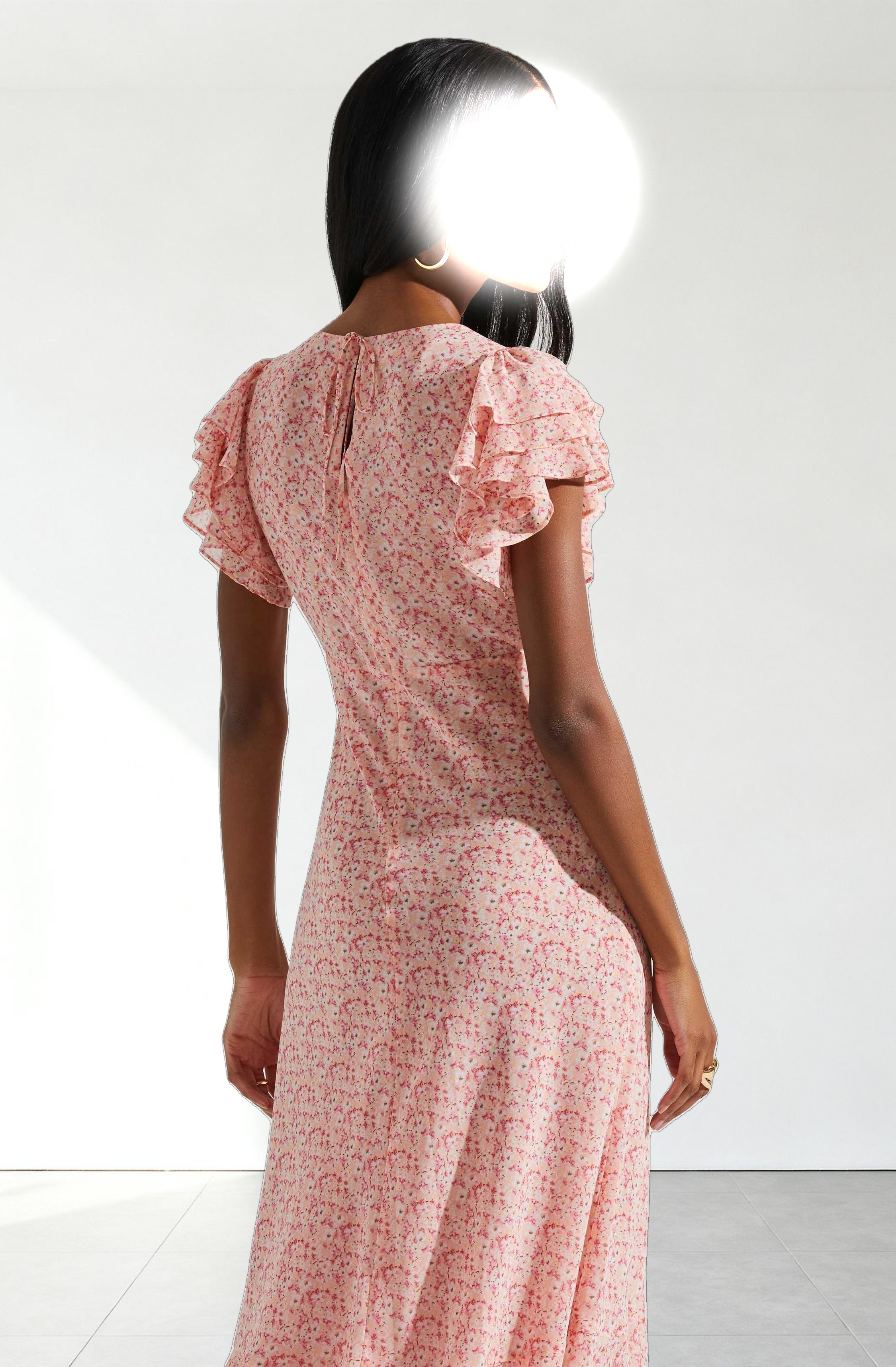 Celestine Floral Ruffle Midi Dress