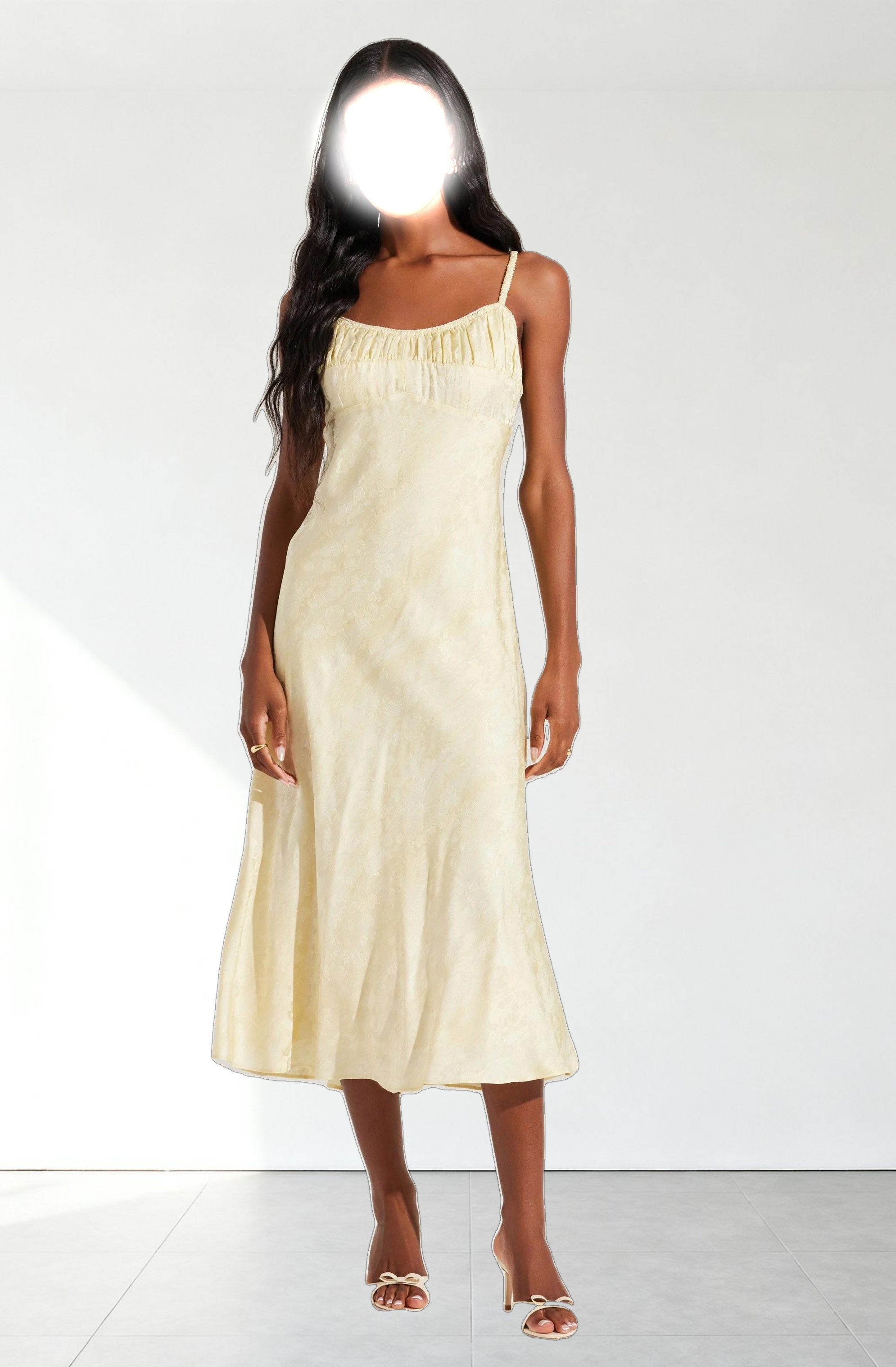 Kaiya Jacquard Satin Midi Dress