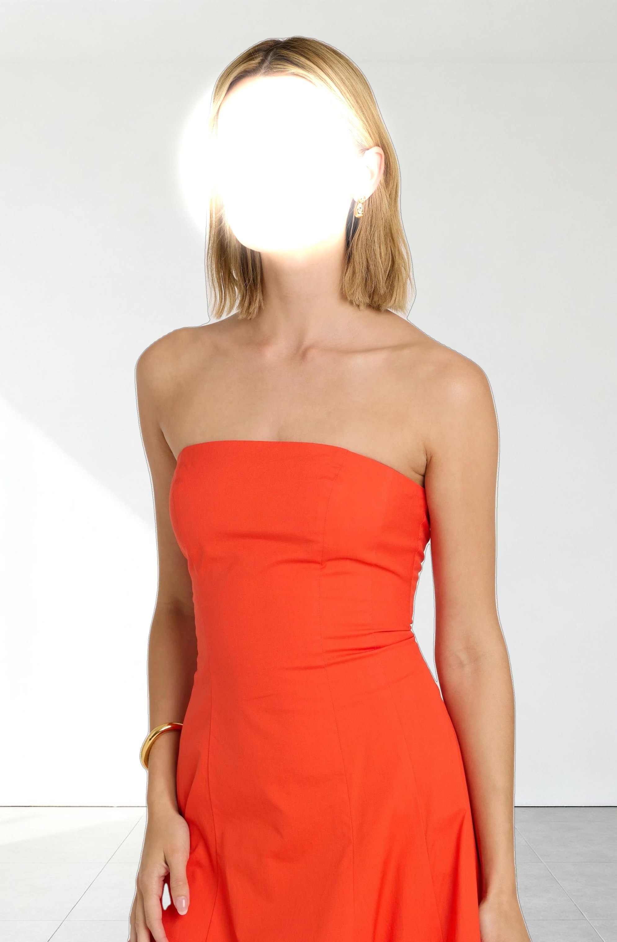 Lace Up Strapless Bubble Dress