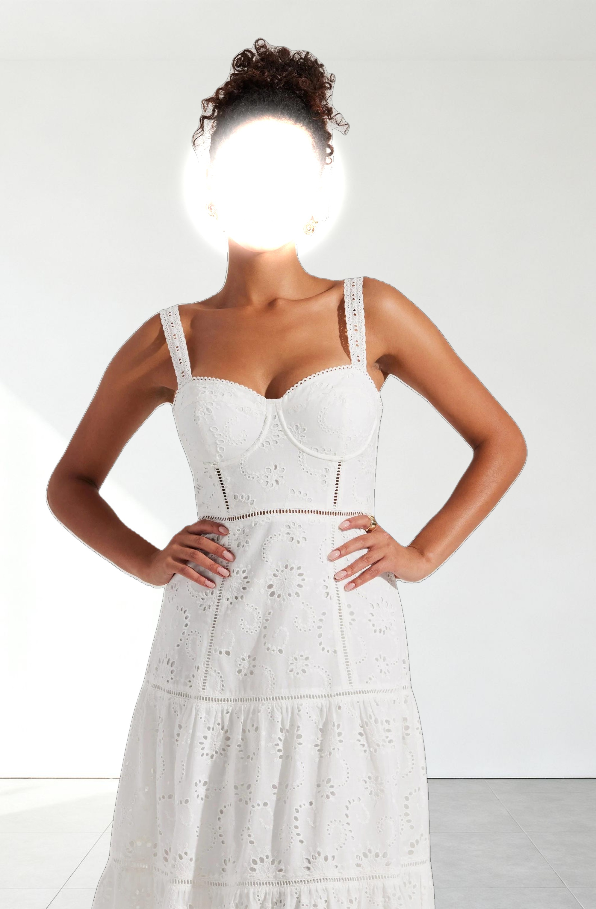 Pellagia Eyelet Midi Dress