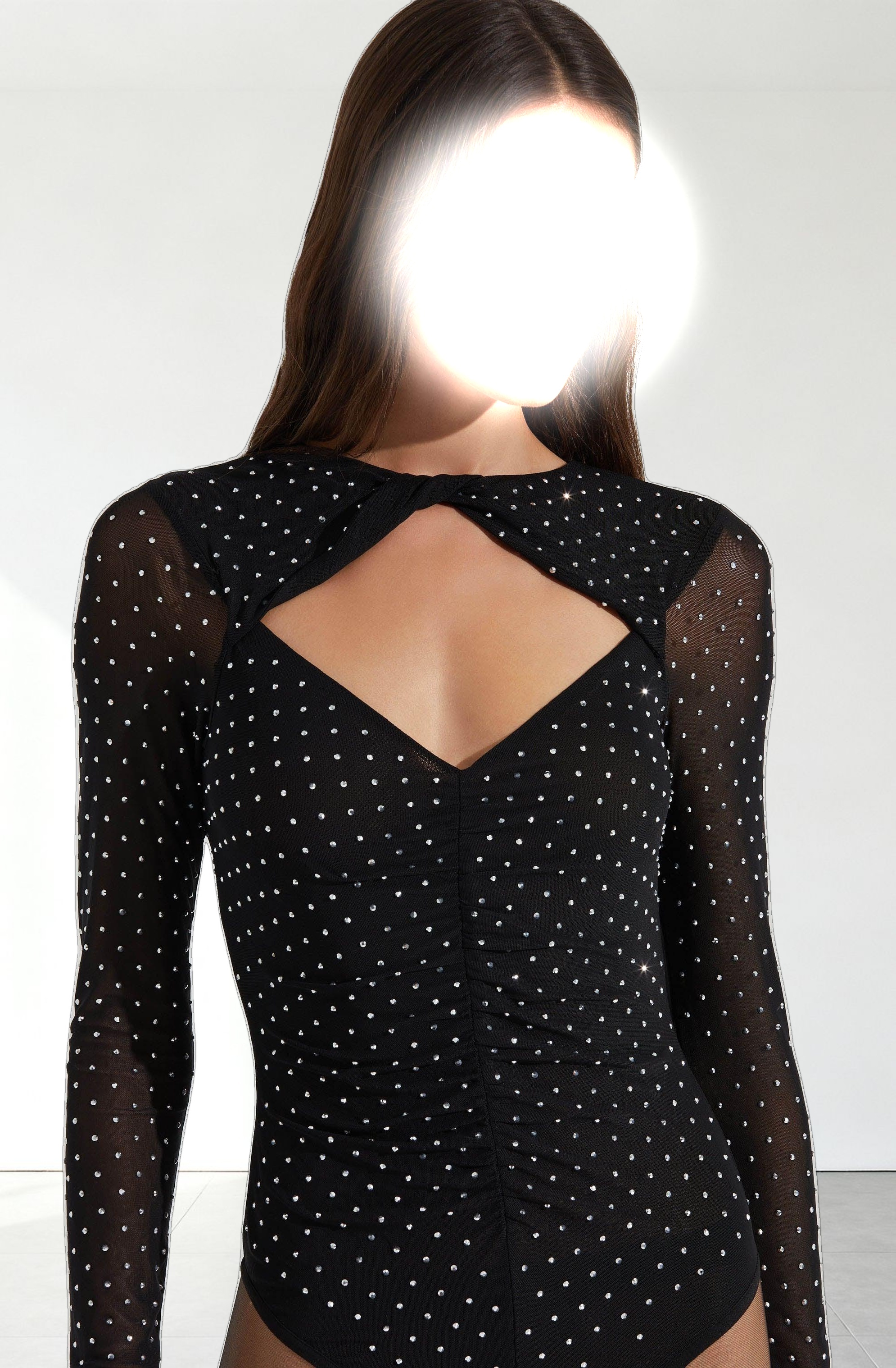 Ancira Rhinestone Mesh Bodysuit