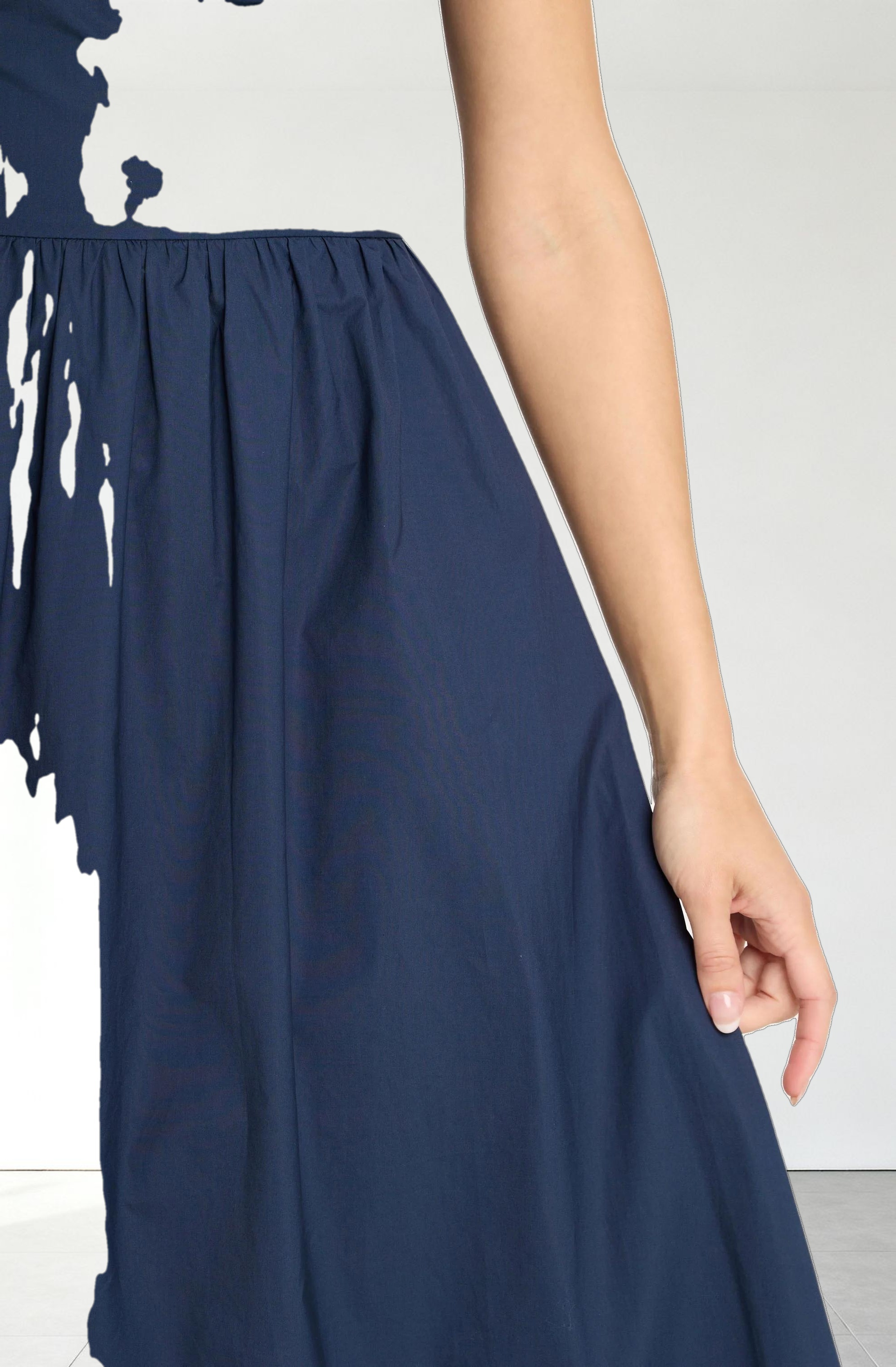 Contrast Sweetheart Midi Dress