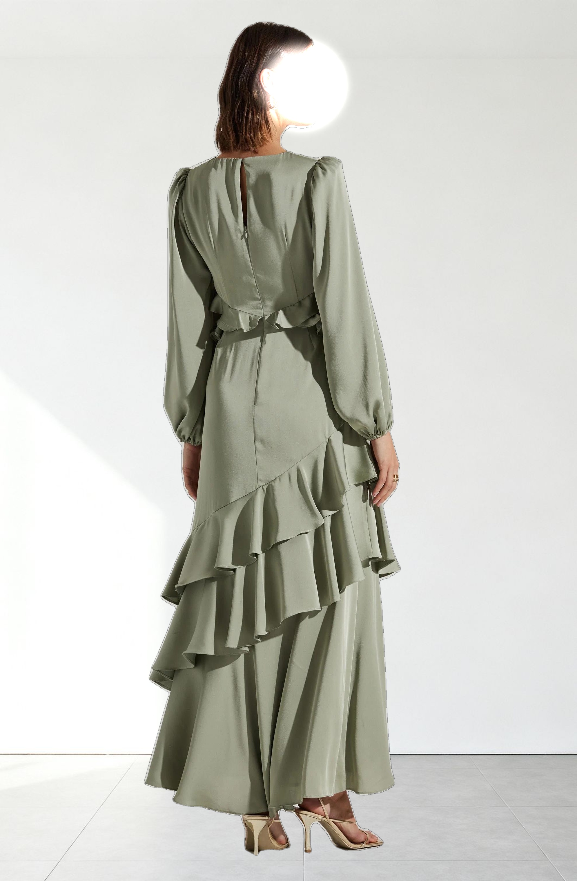 Biella Ruffle Detail Maxi Dress