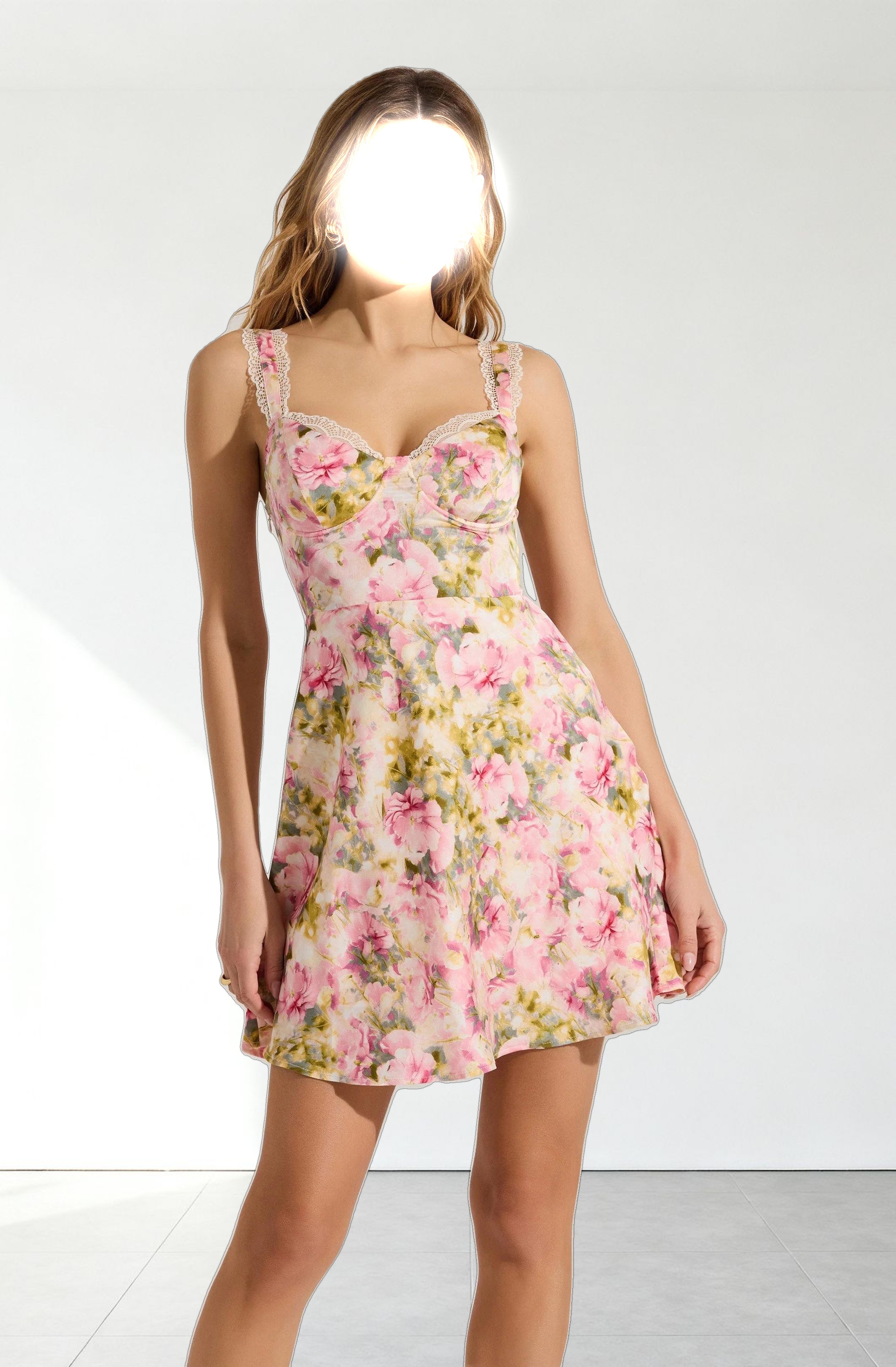 Alva Satin Floral Mini Dress