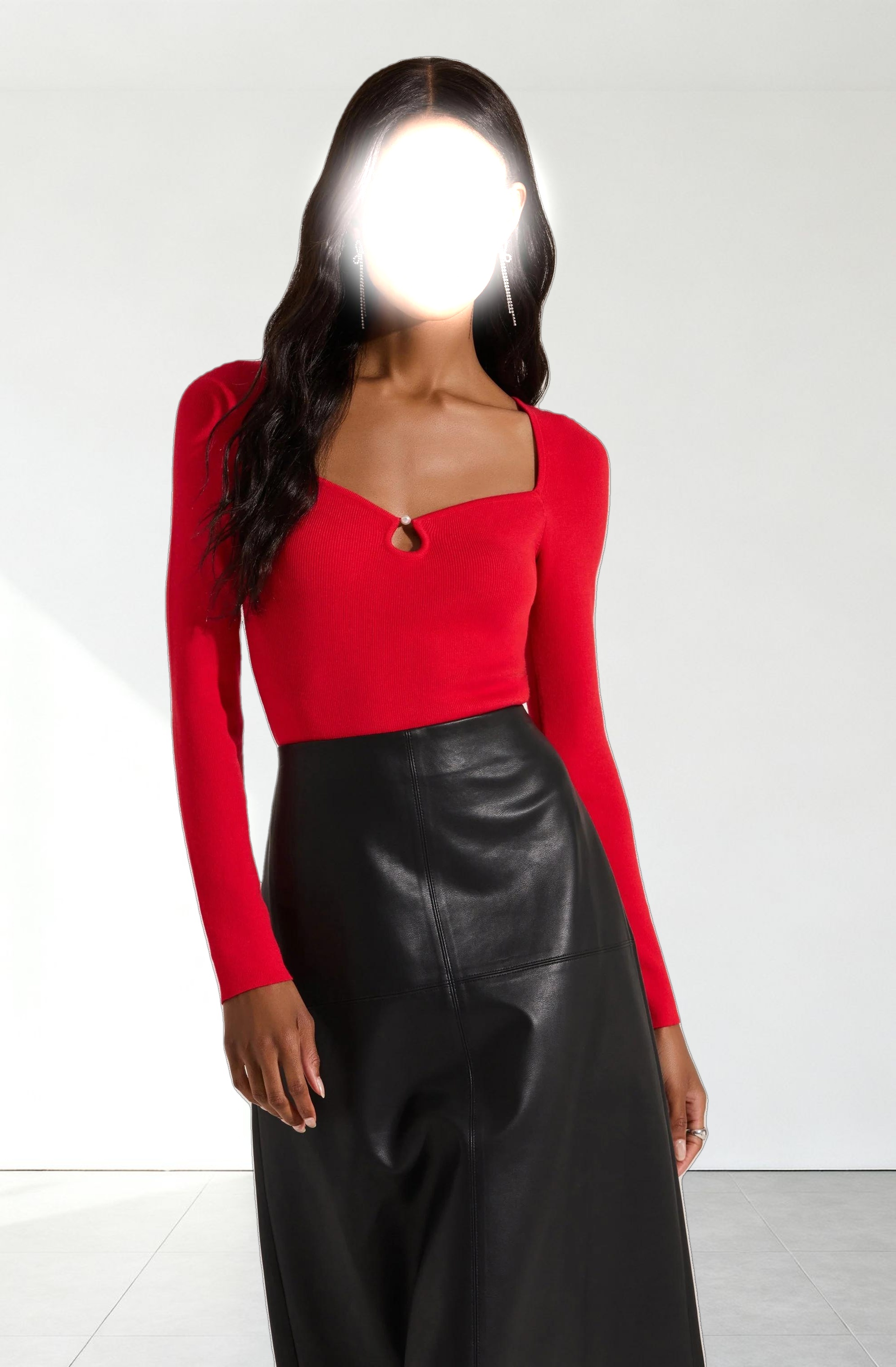 Pearl Detail Fine Knit Sweater