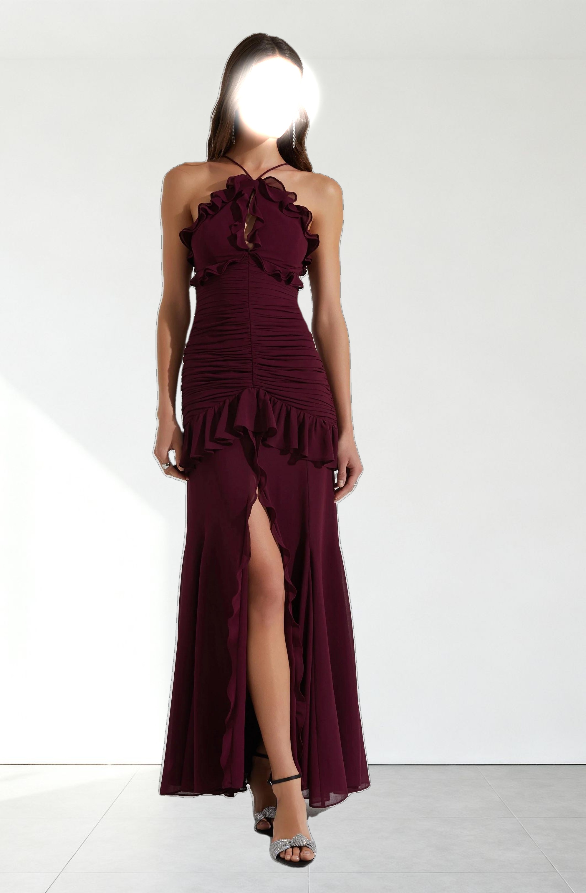 Sandora Ruffle Detail Maxi Dress