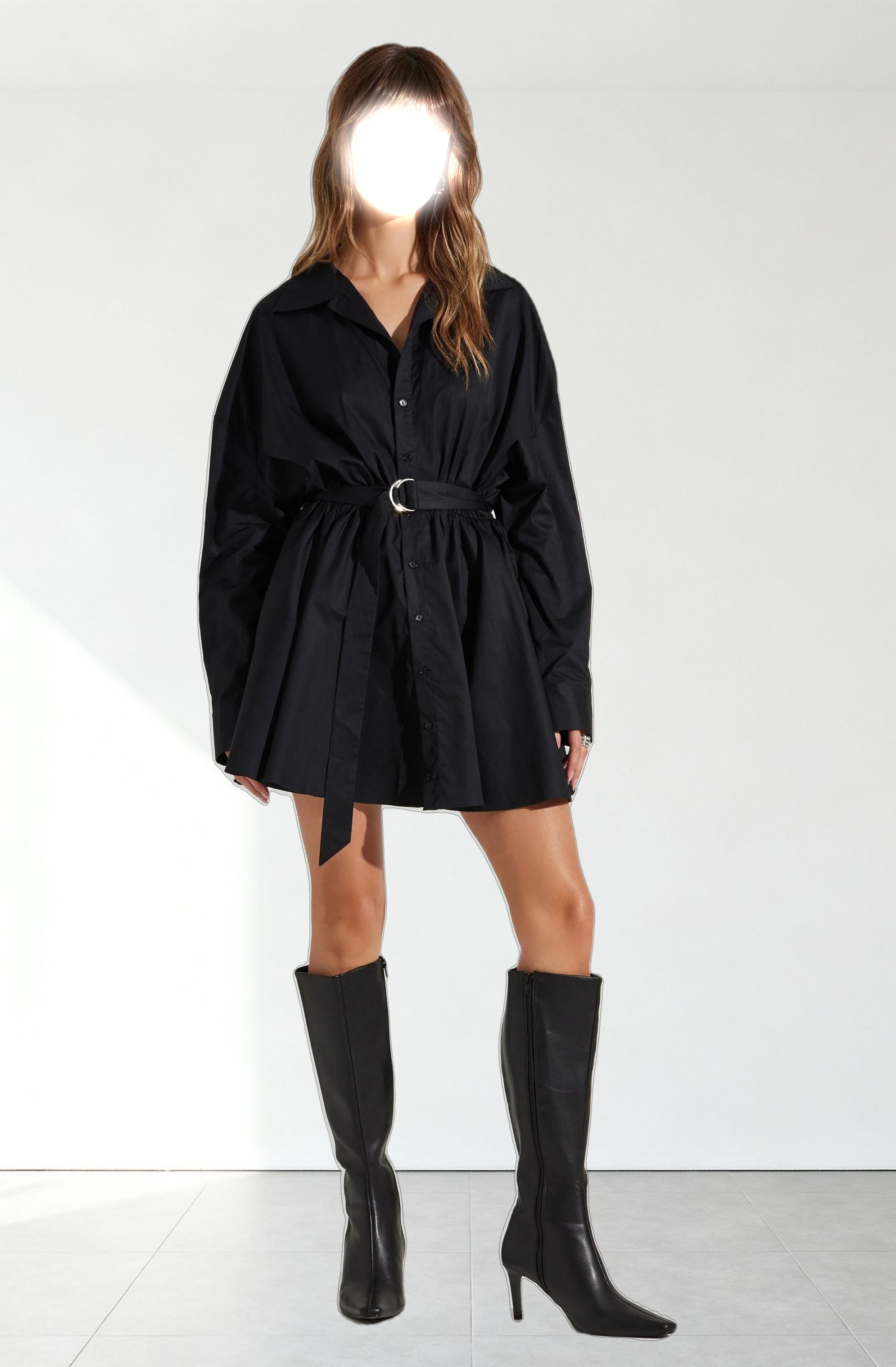Winica Belted Mini Shirtdress