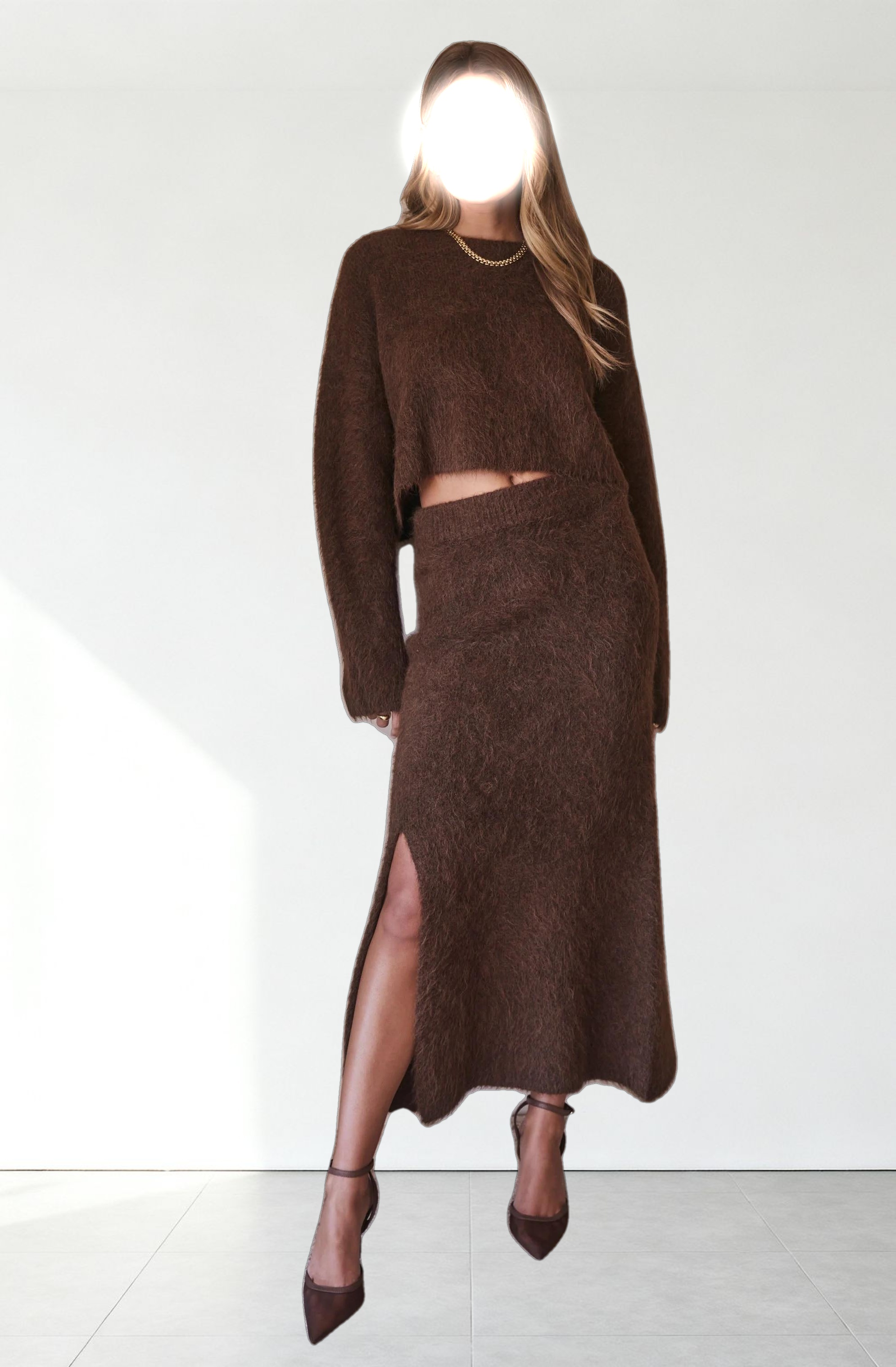 Sinisa Brushed Wool Midi Skirt