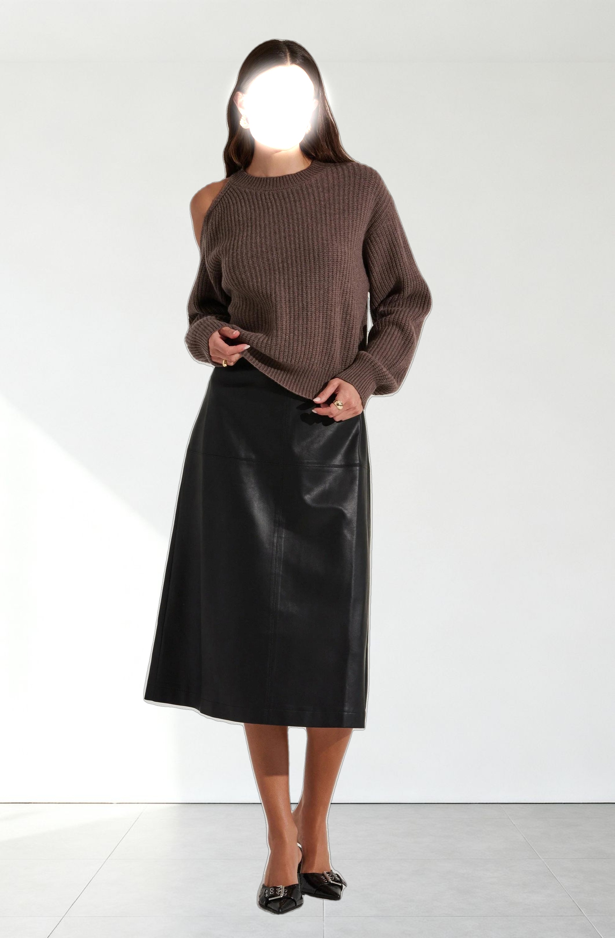 Millicent Ribbed Cold Shoulder Sweater