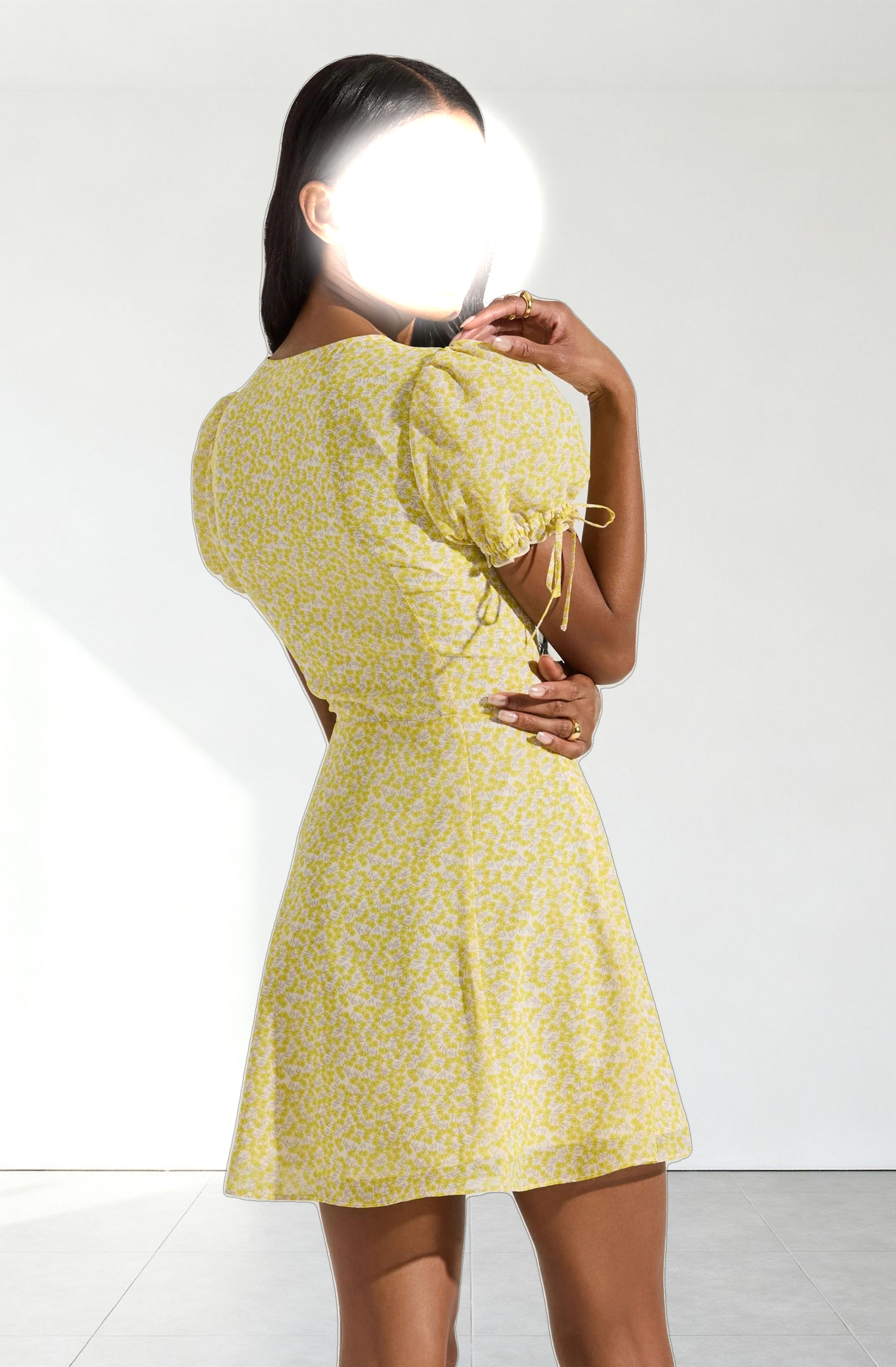 Floral Puff Sleeve Mini Dress