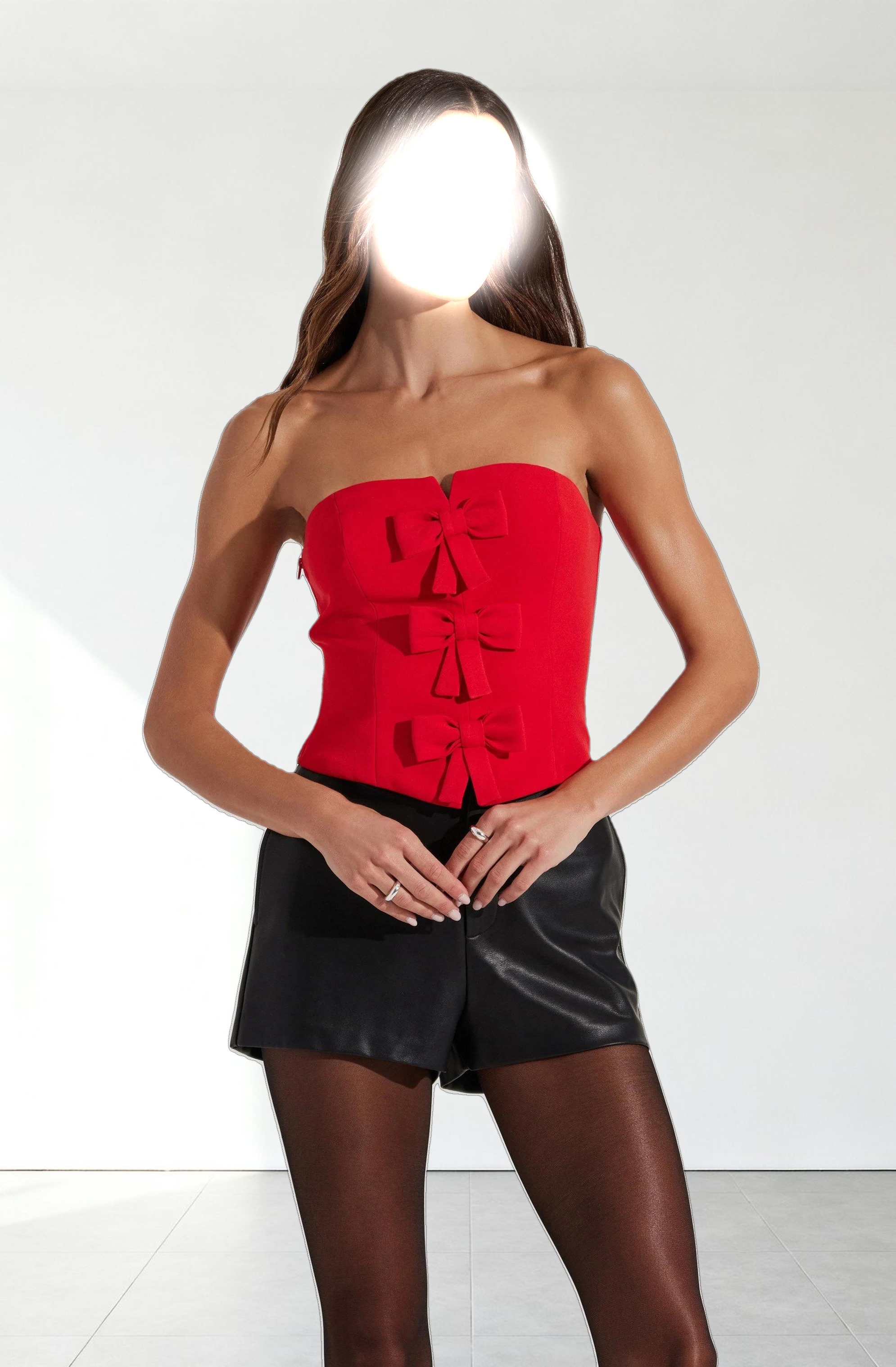 Strapless Bow Bustier Top