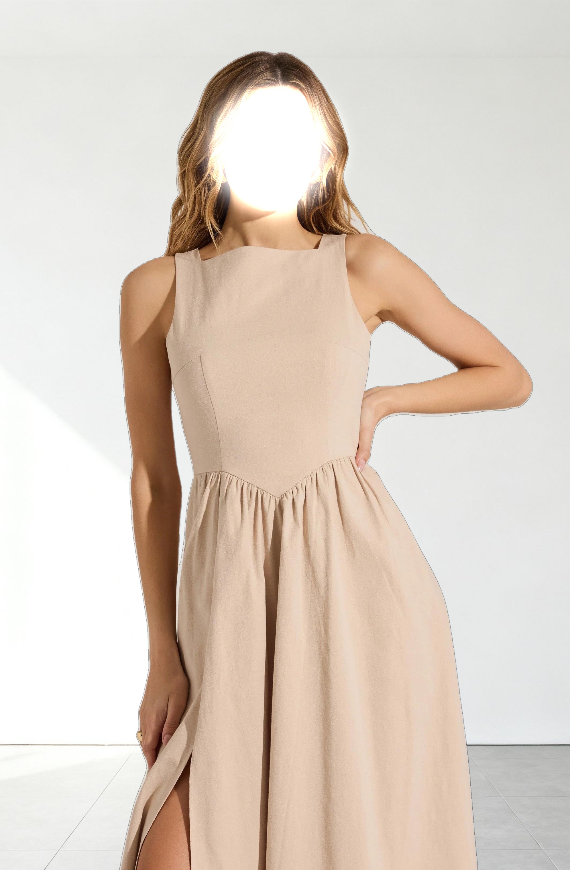 Bow Back Apron Midi Dress