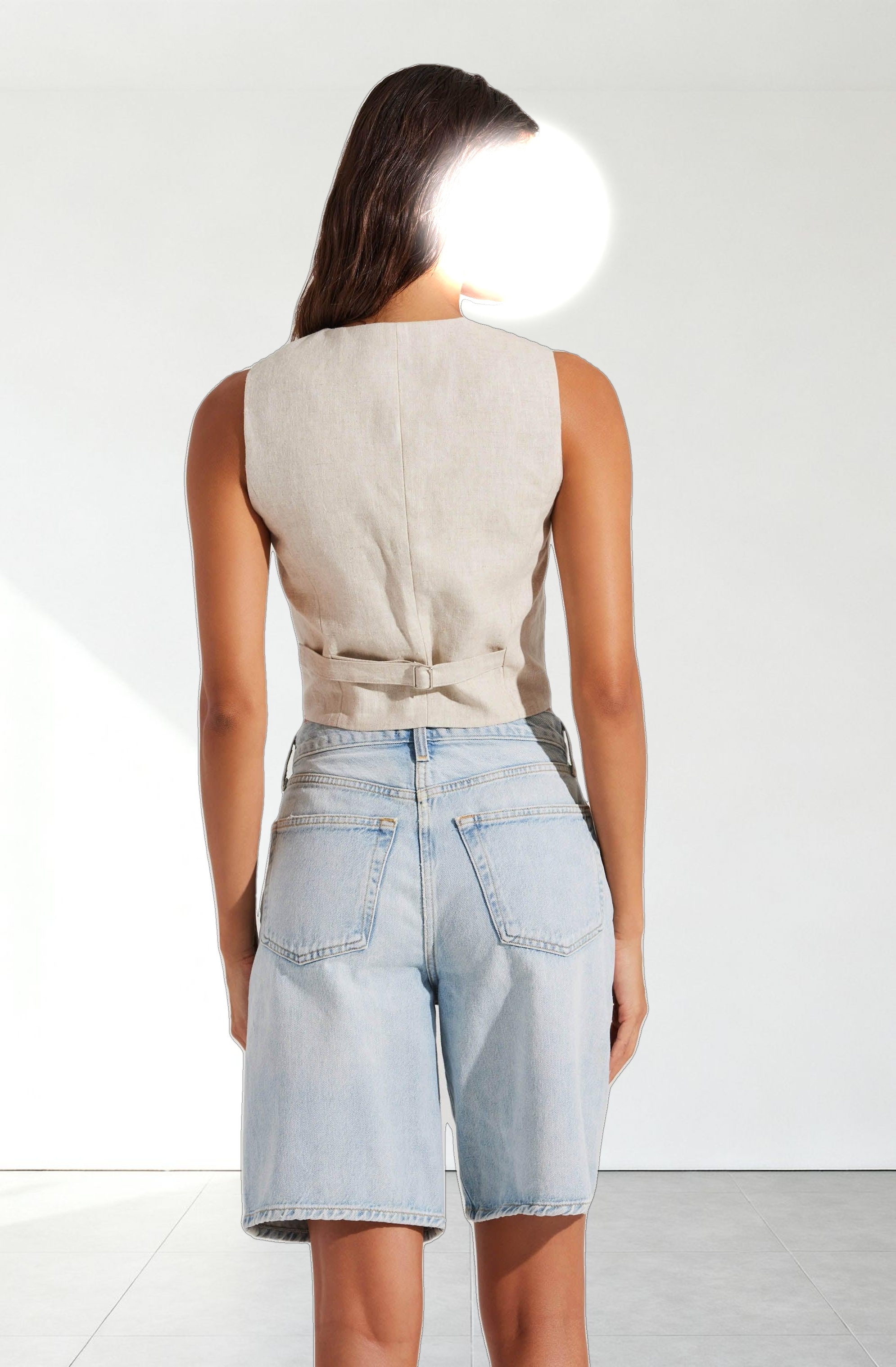 Ossa Linen Cropped Vest