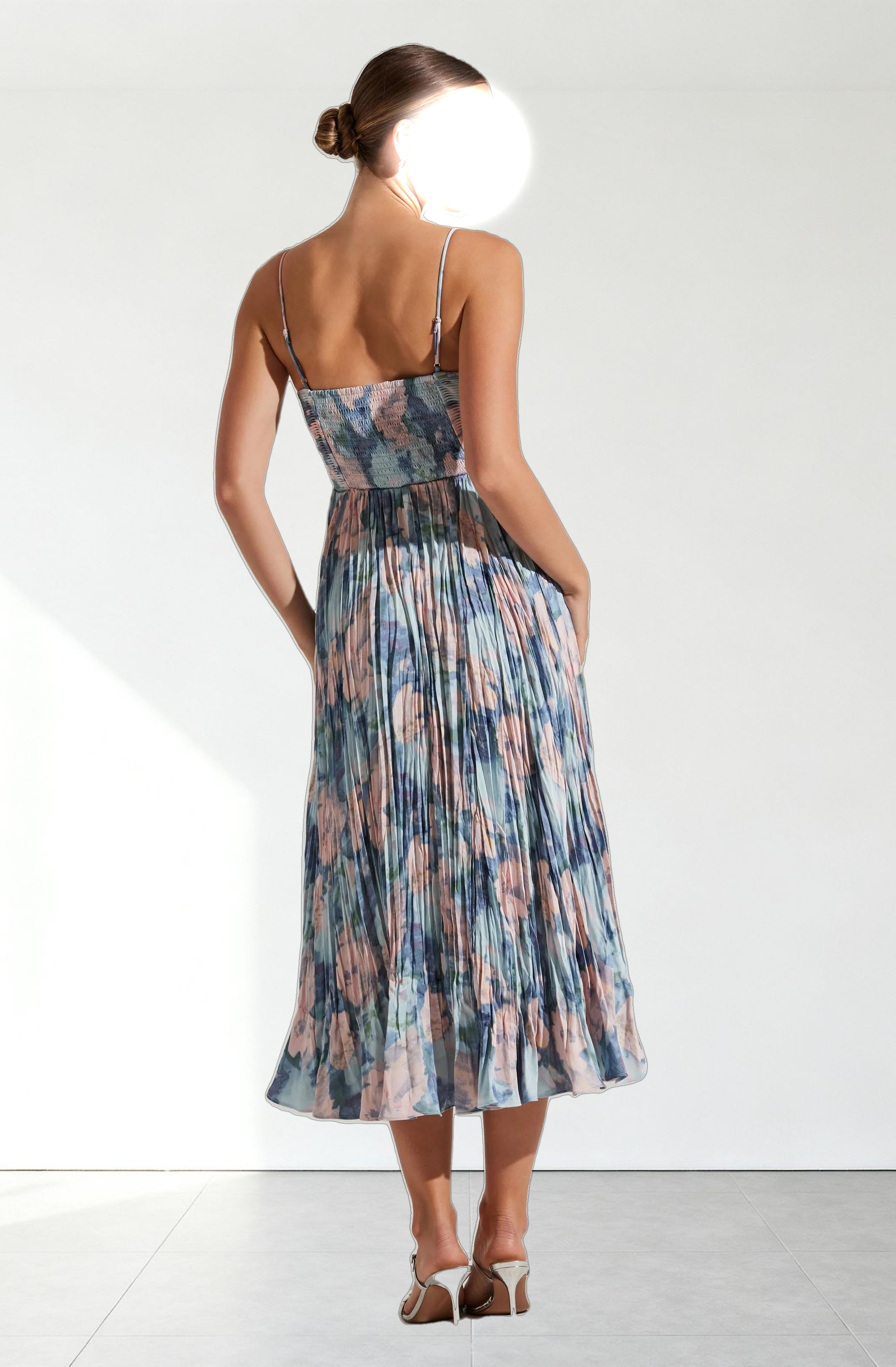 Maeve Printed Pleated Midi Dress