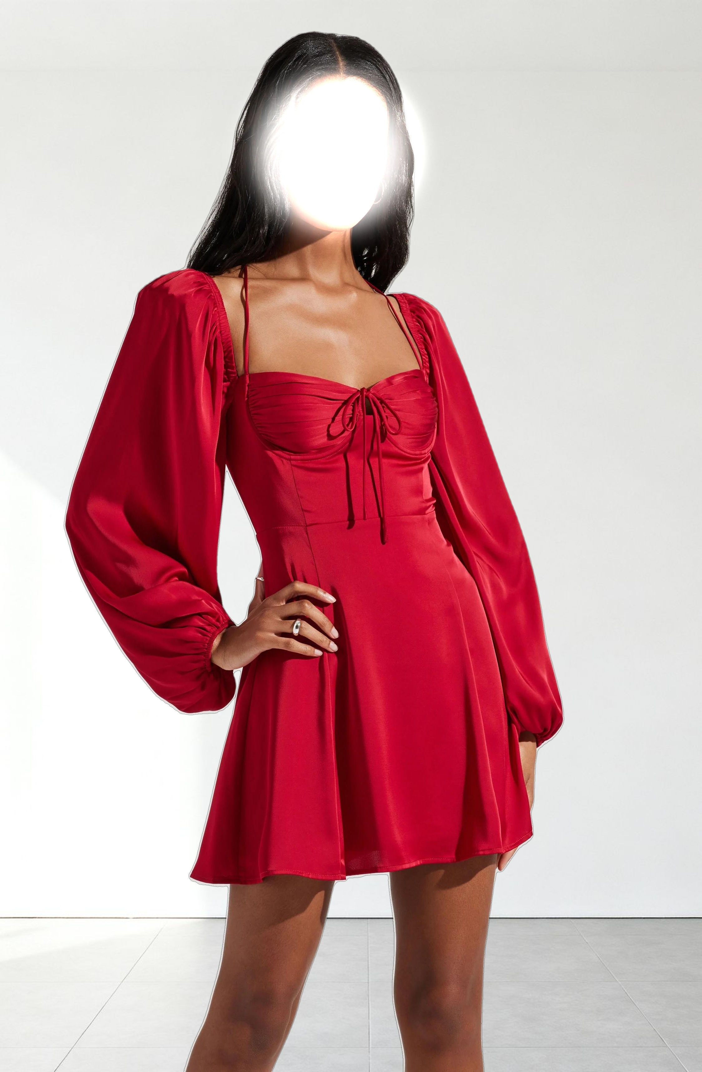 Vivian Satin Halter Mini Dress