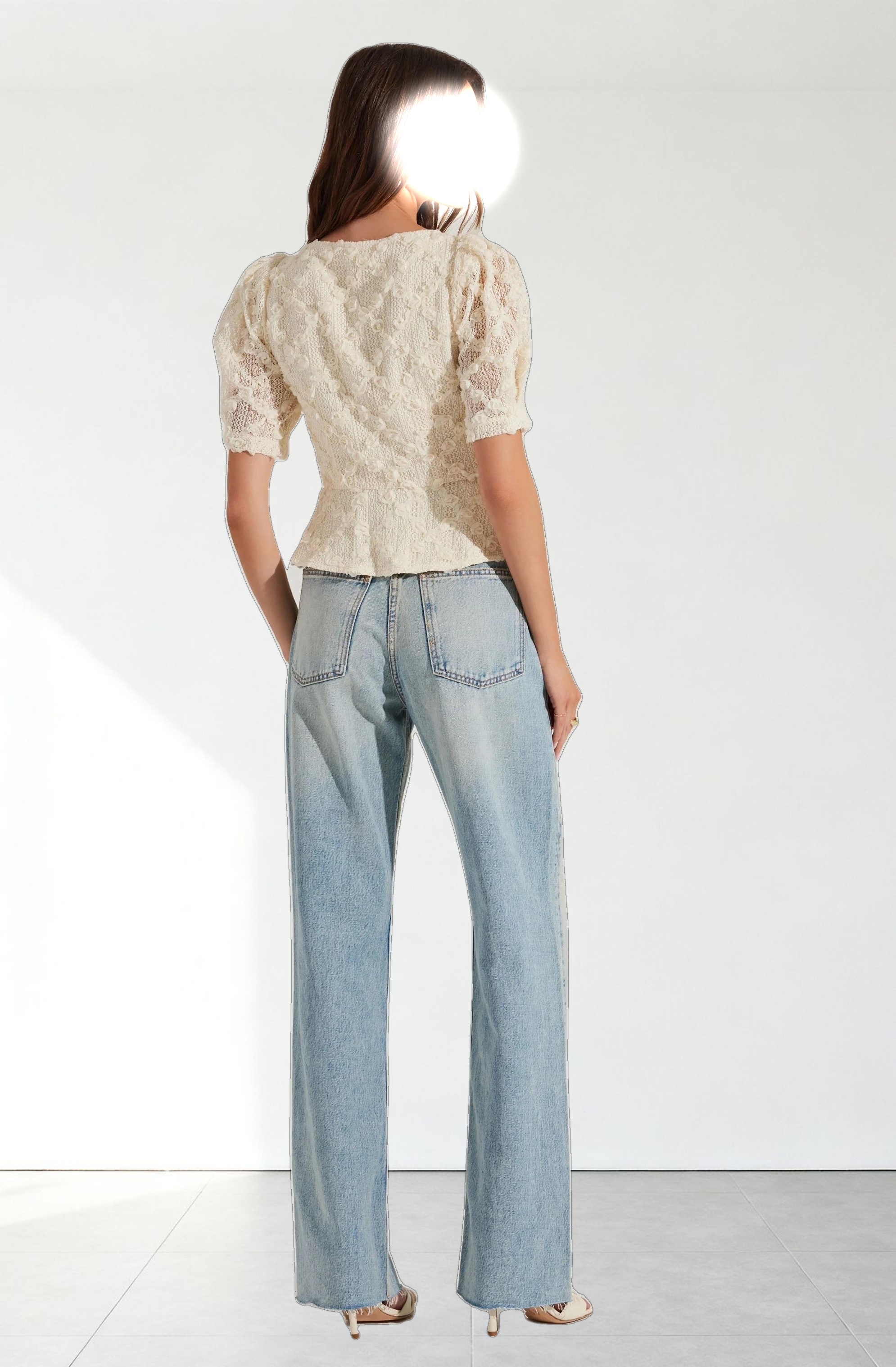 Cherian Floral Appliqué Lace Top