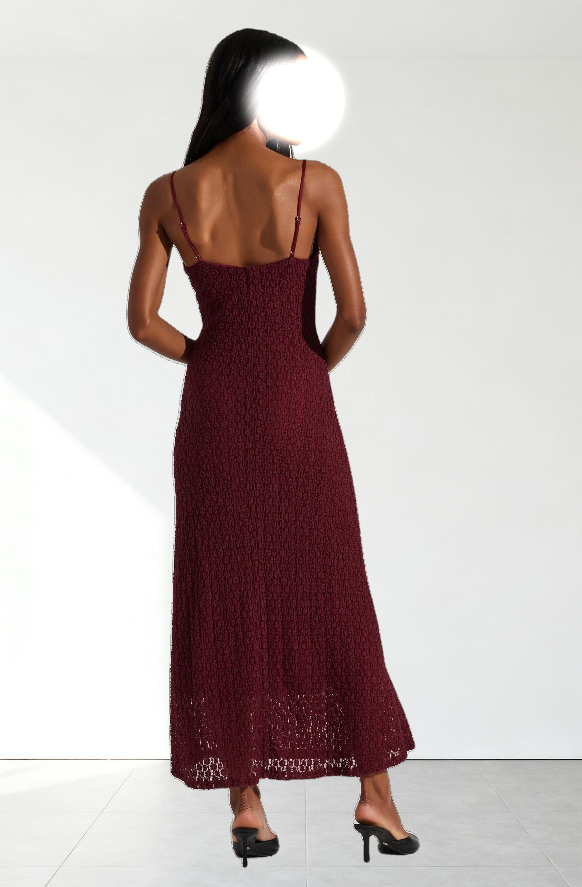 Renaisse Textured Maxi Dress