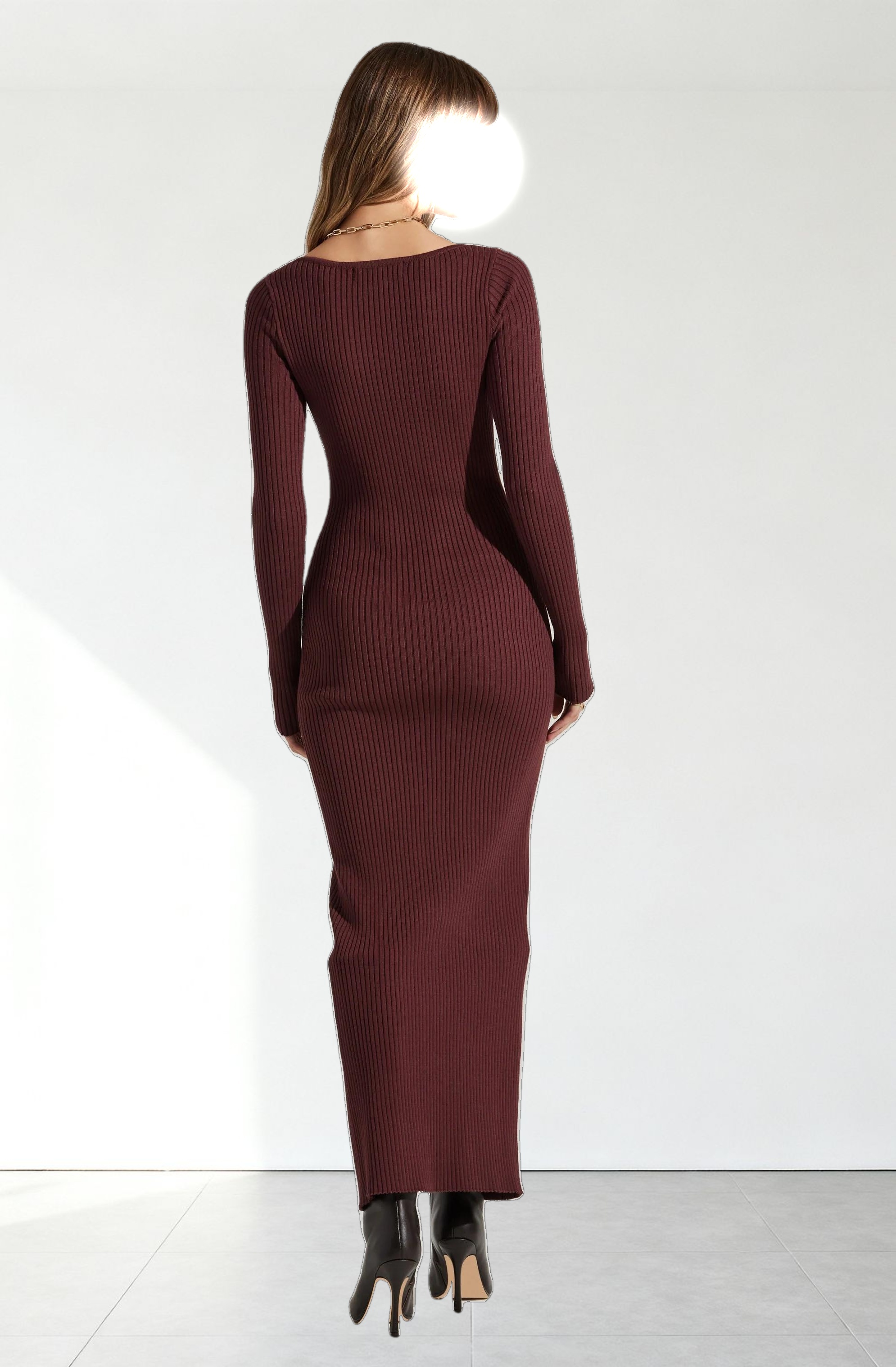 Glenda V-neck Maxi Sweater Dress