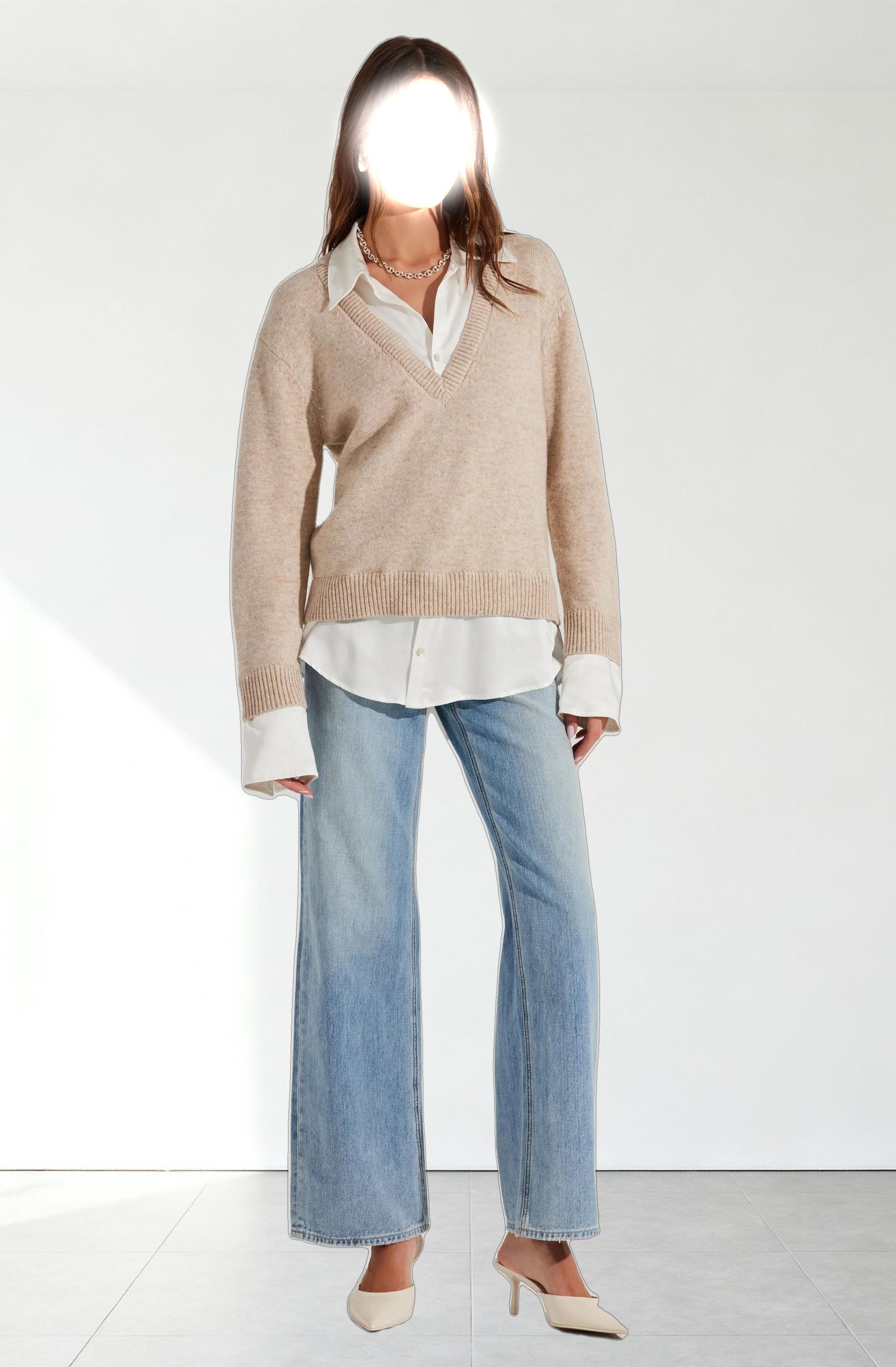 Jianna Mixed Media Layered Sweater
